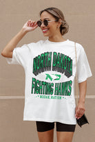 NORTH DAKOTA FIGHTING HAWKS SHAKEDOWN OVERSIZED CREWNECK TEE