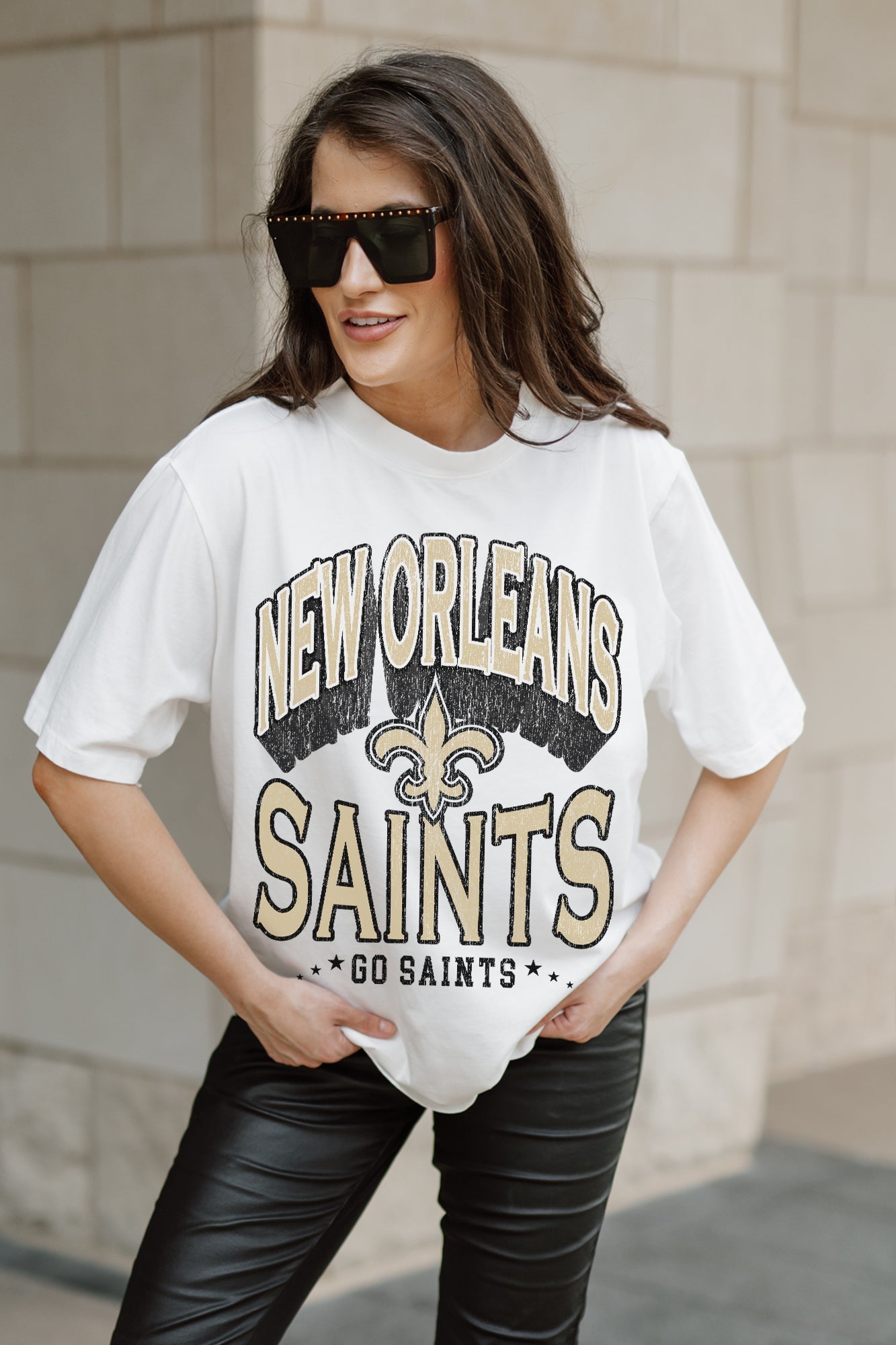 NEW ORLEANS SAINTS SHAKEDOWN OVERSIZED CREWNECK TEE