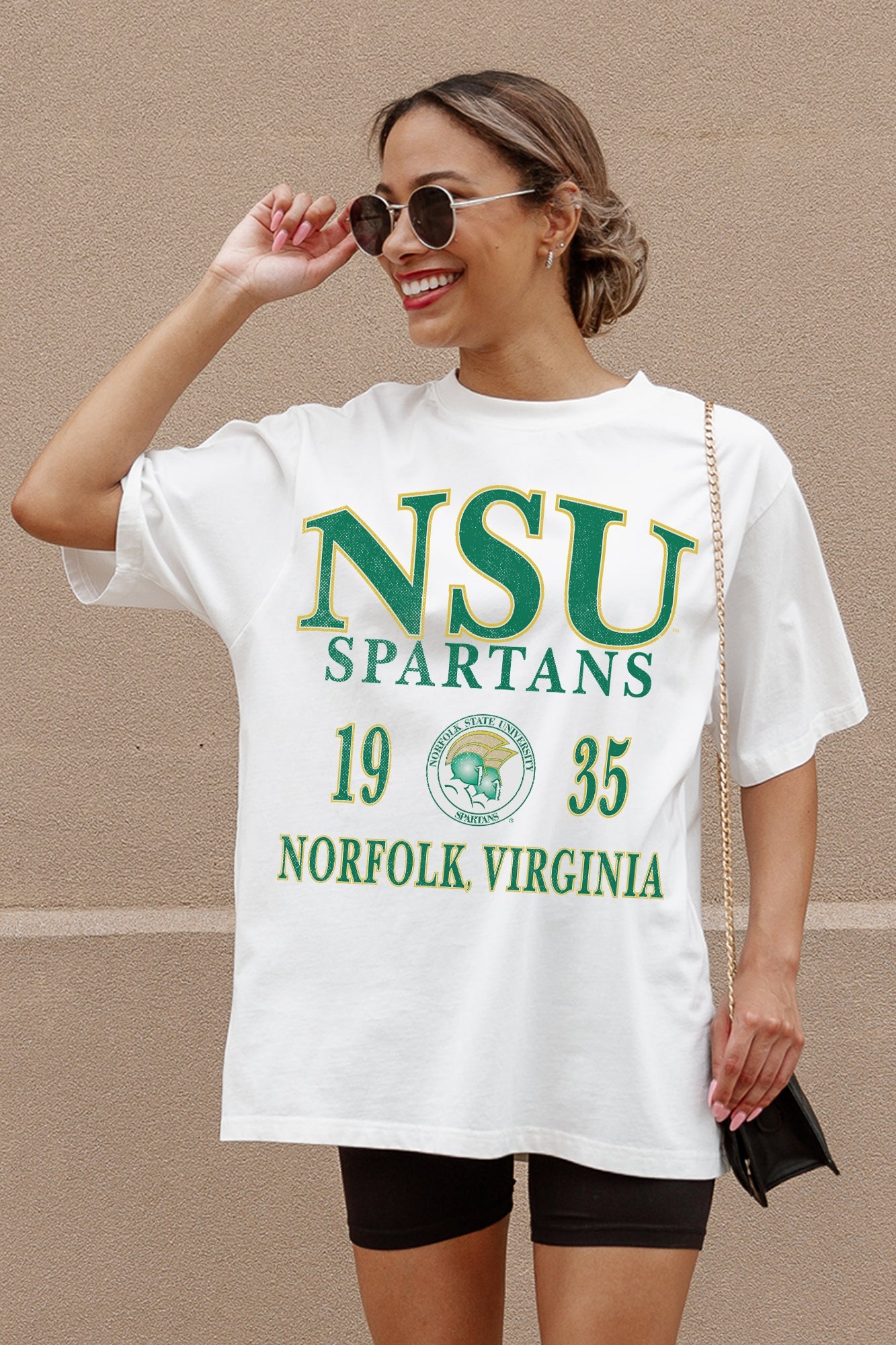 NORFOLK STATE SPARTANS UNITY OVERSIZED CREWNECK TEE