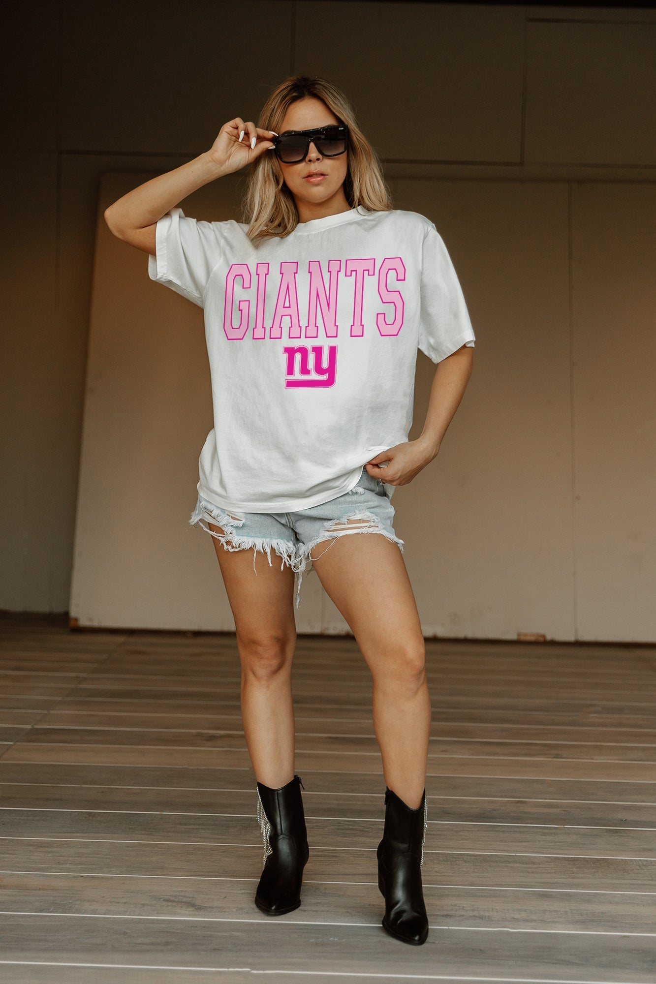 NEW YORK GIANTS GAMEDAY ERA OVERSIZED CREWNECK TEE