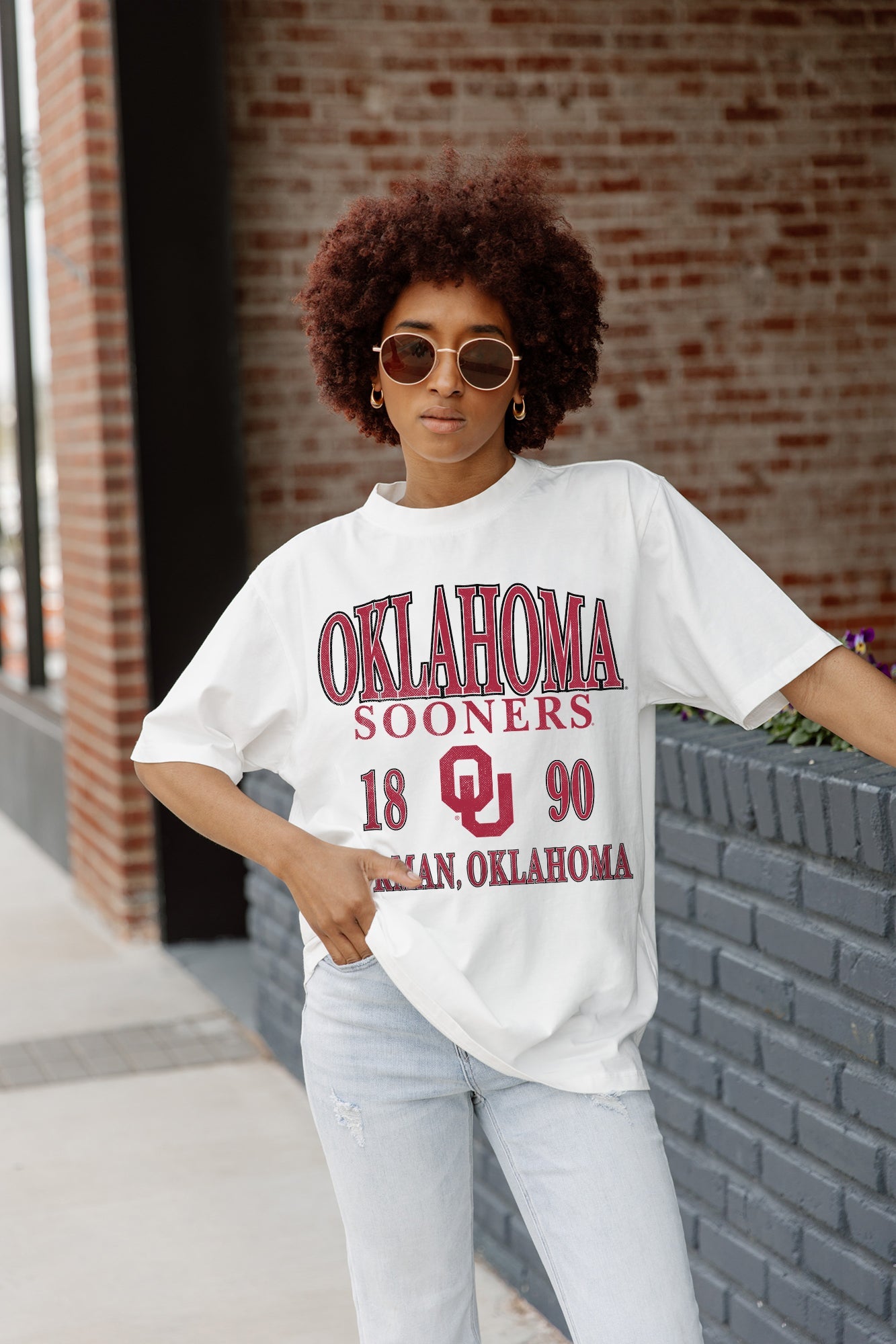 OKLAHOMA SOONERS UNITY OVERSIZED CREWNECK TEE