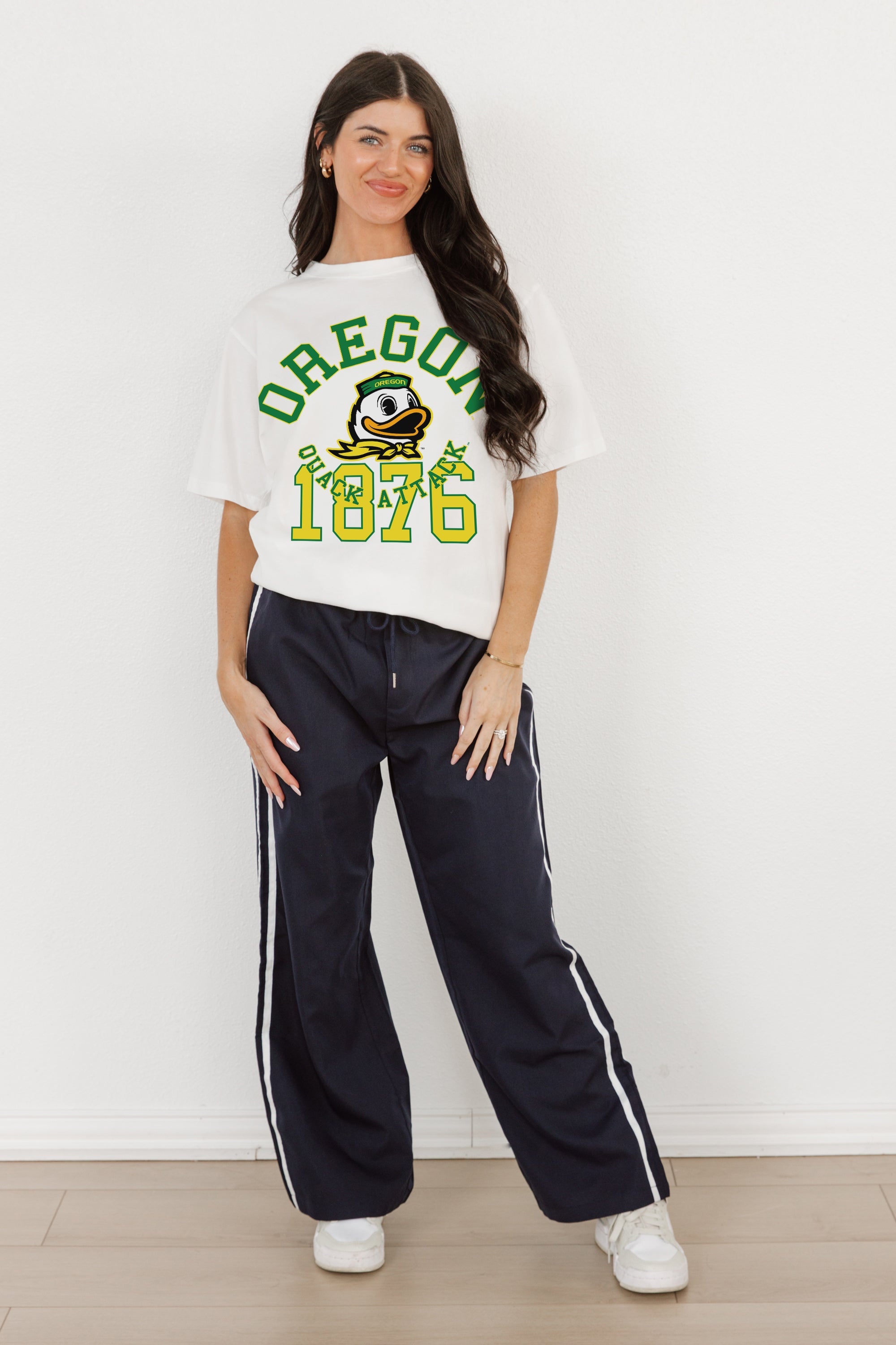 OREGON DUCKS GO FOR TWO OVERSIZED CREWNECK TEE BY MADI PREWETT TROUTT