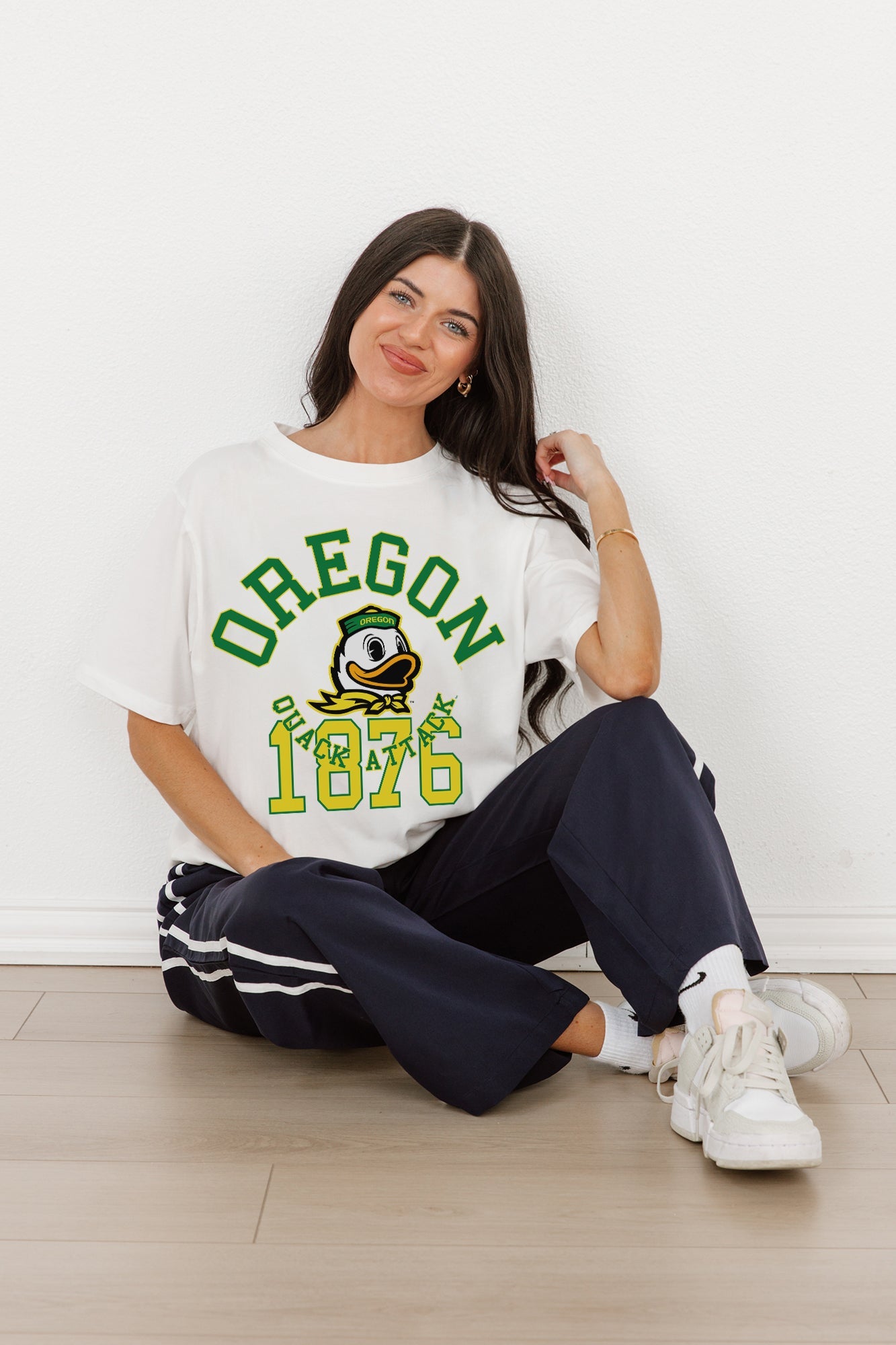 OREGON DUCKS GO FOR TWO OVERSIZED CREWNECK TEE BY MADI PREWETT TROUTT