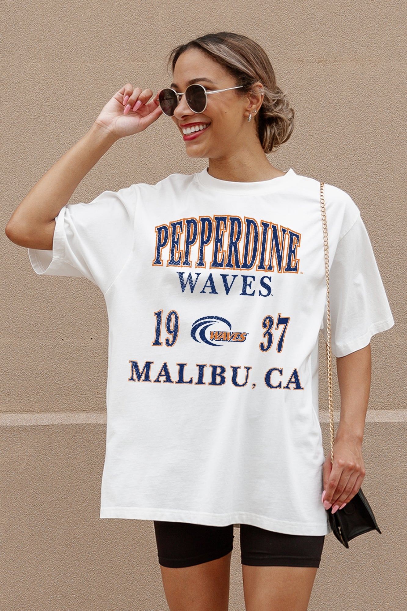 PEPPERDINE WAVES UNITY OVERSIZED CREWNECK TEE