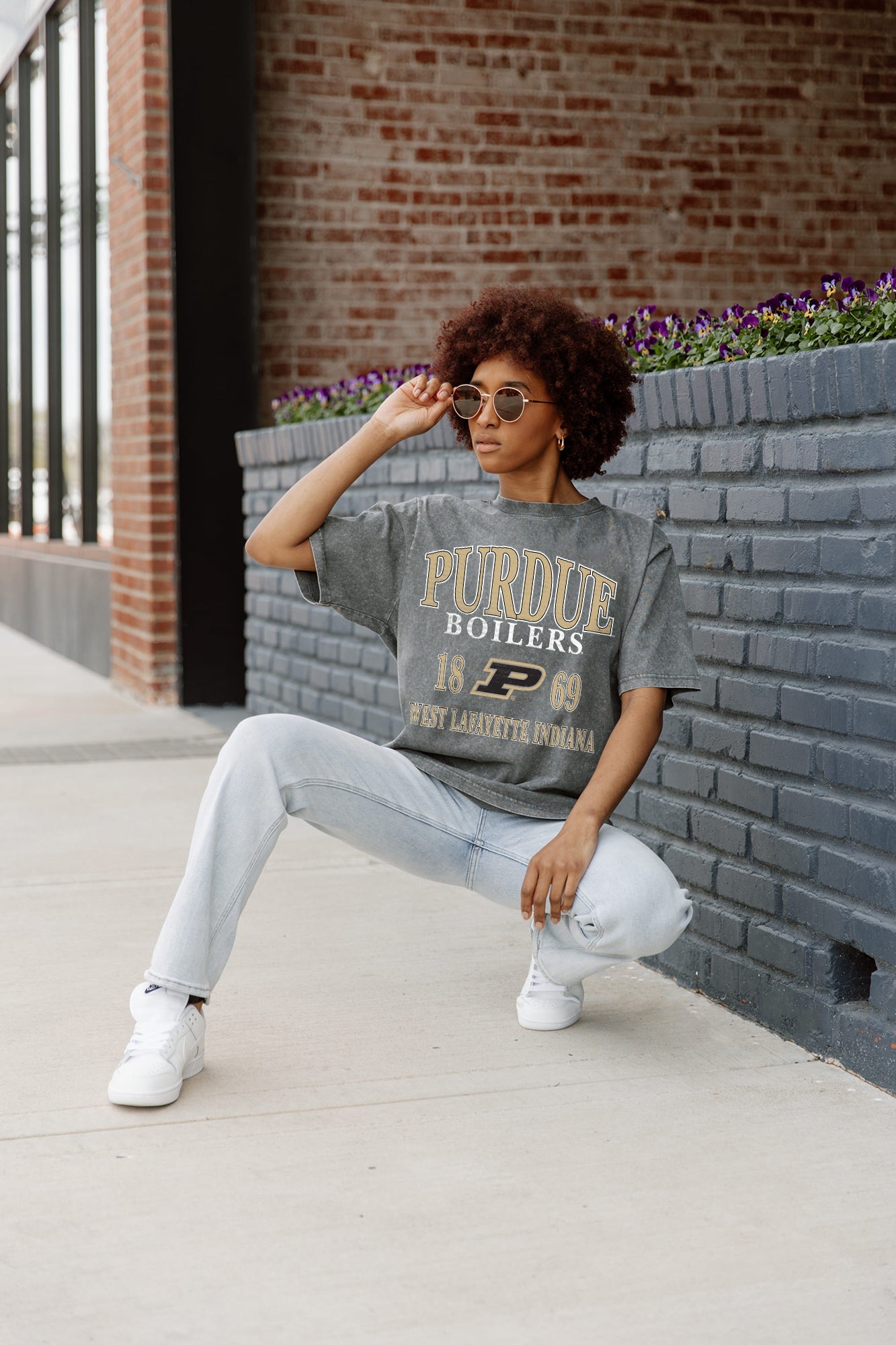 PURDUE BOILERMAKERS DYNASTY OVERSIZED CREWNECK TEE