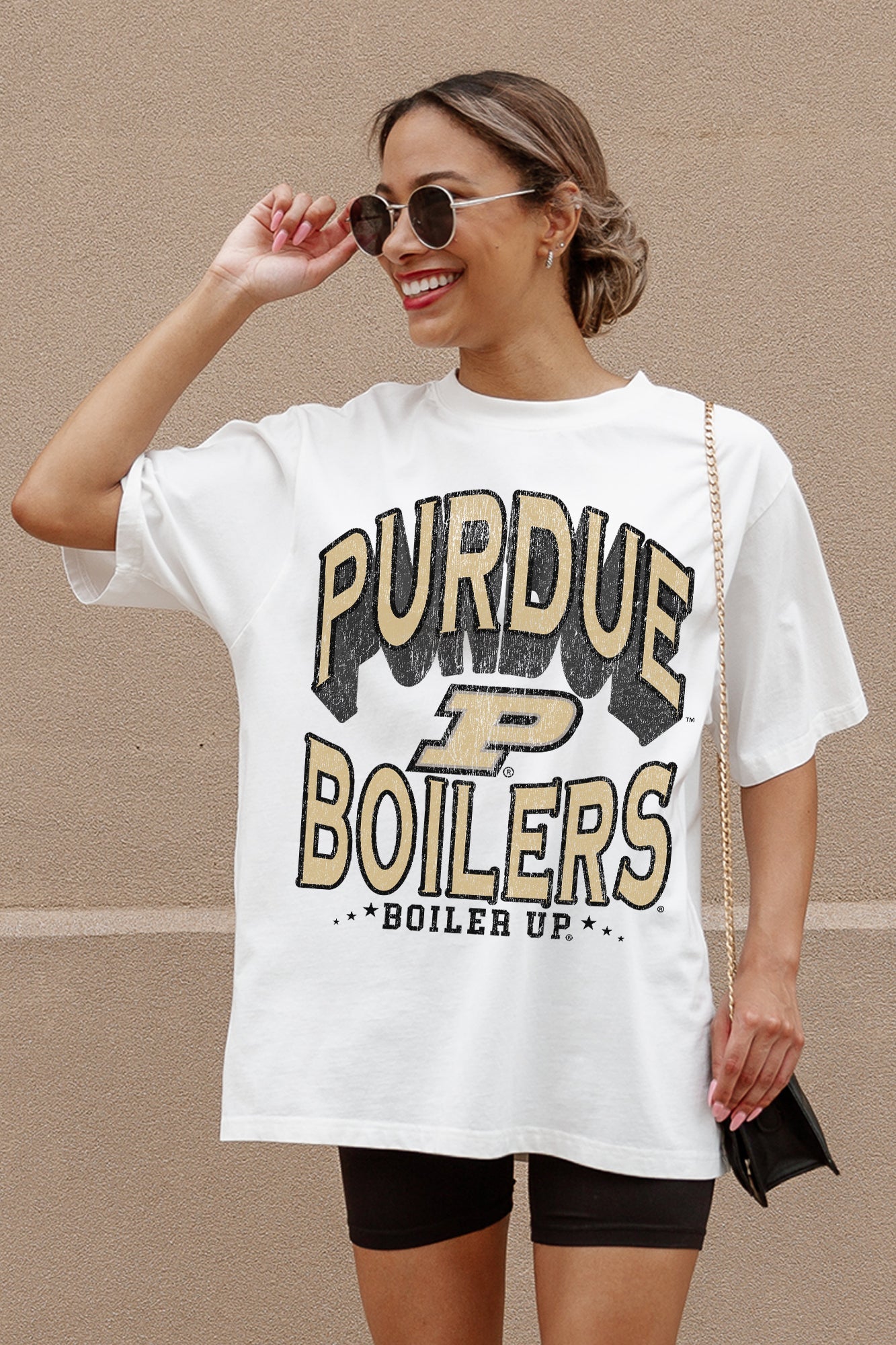 PURDUE BOILERMAKERS SHAKEDOWN OVERSIZED CREWNECK TEE