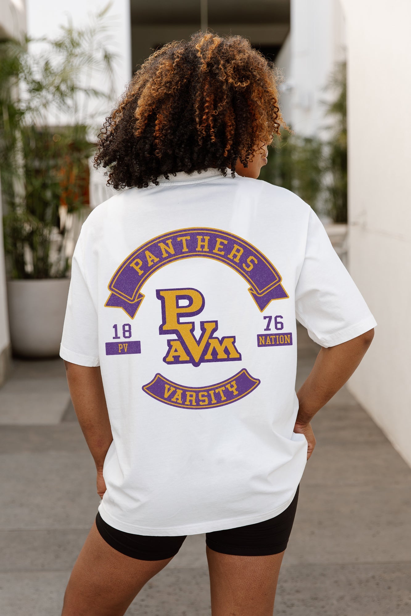 PRAIRIE VIEW A&M PANTHERS OUT OF BOUNDS OVERSIZED CREWNECK TEE