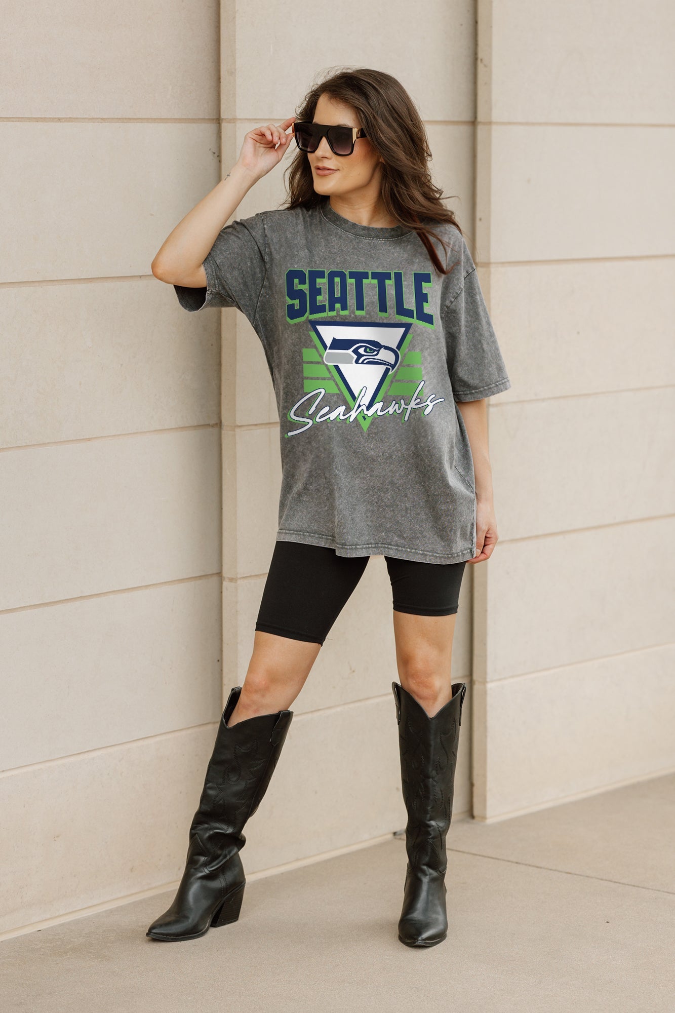 SEATTLE SEAHAWKS PLAY IT FORWARD OVERSIZED CREWNECK TEE