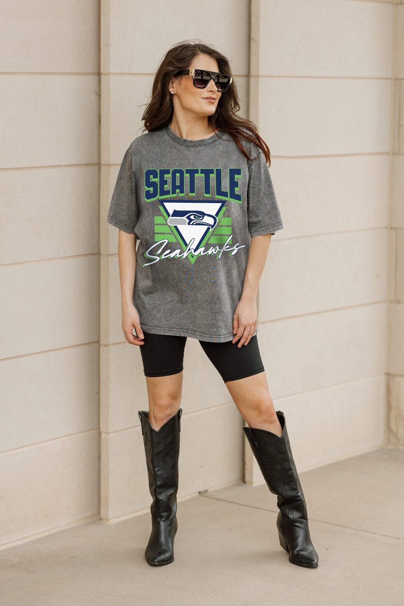 SEATTLE SEAHAWKS PLAY IT FORWARD OVERSIZED CREWNECK TEE