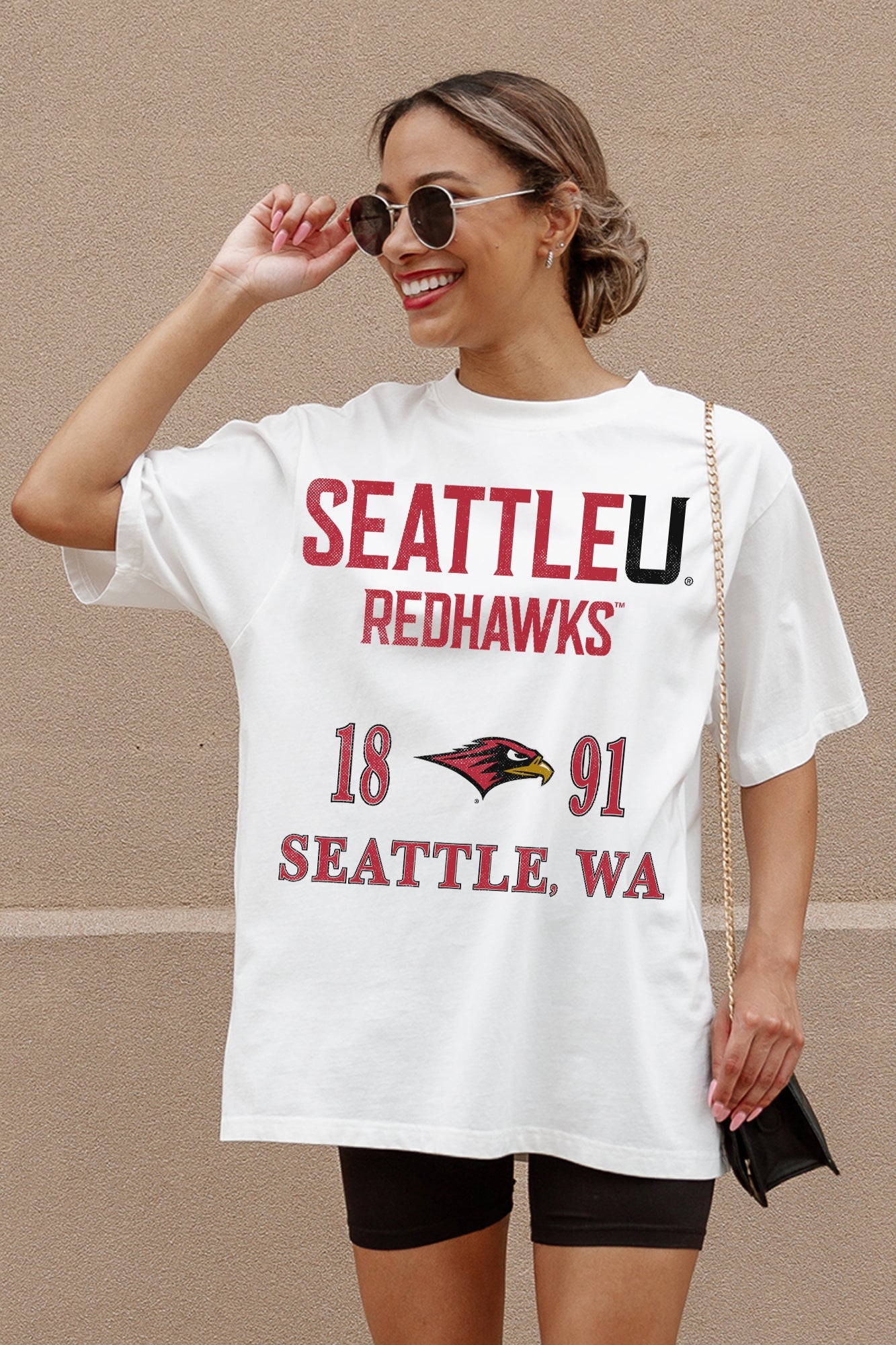 SEATTLE U REDHAWKS UNITY OVERSIZED CREWNECK TEE