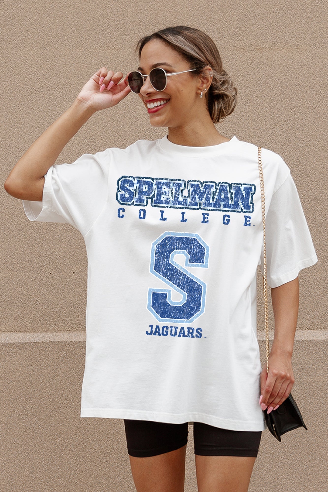 SPELMAN COLLEGE JAGUARS SHAKEDOWN OVERSIZED CREWNECK TEE