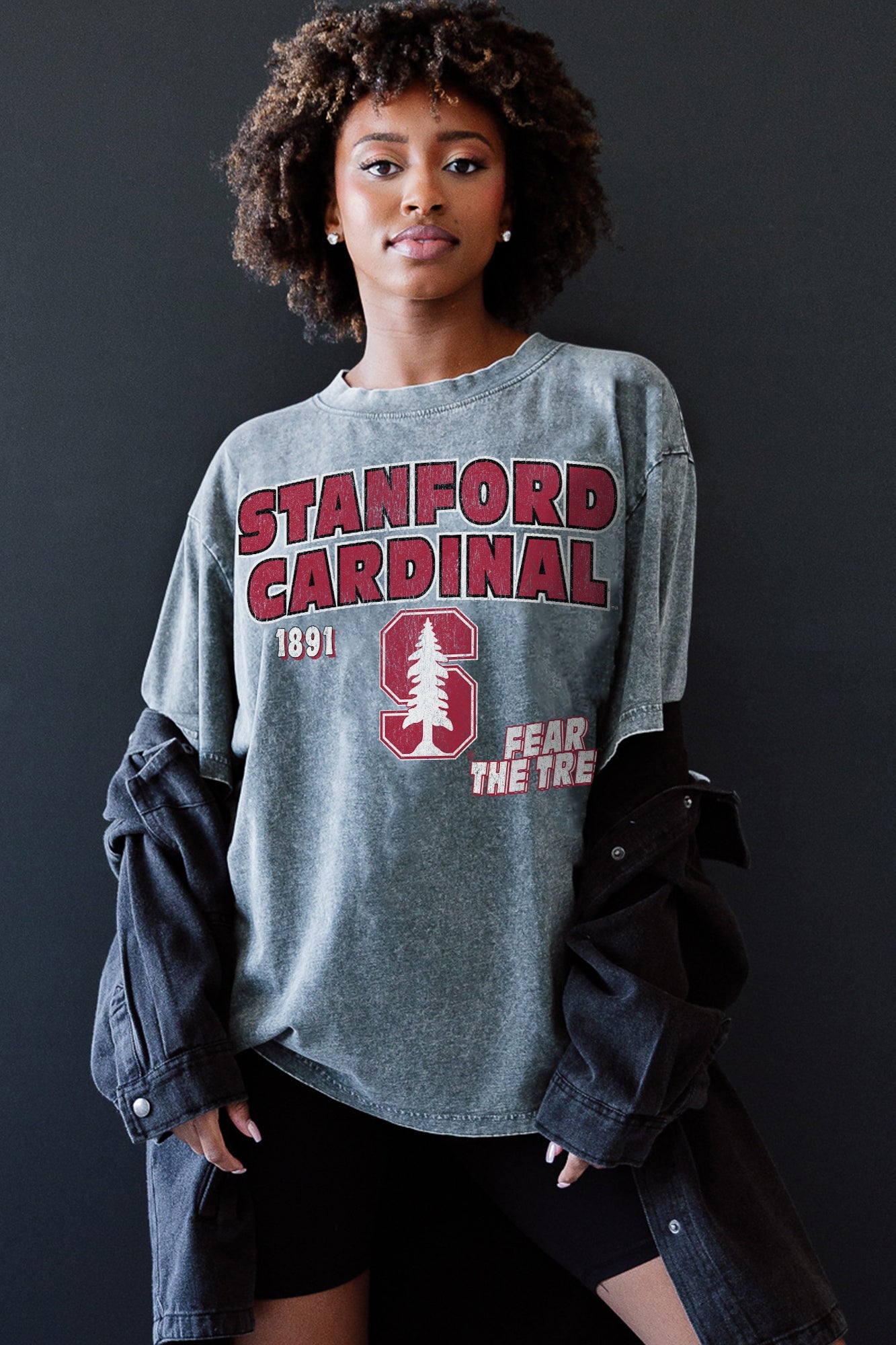 STANFORD CARDINAL KEEP THE LEAD OVERSIZED CREWNECK TEE