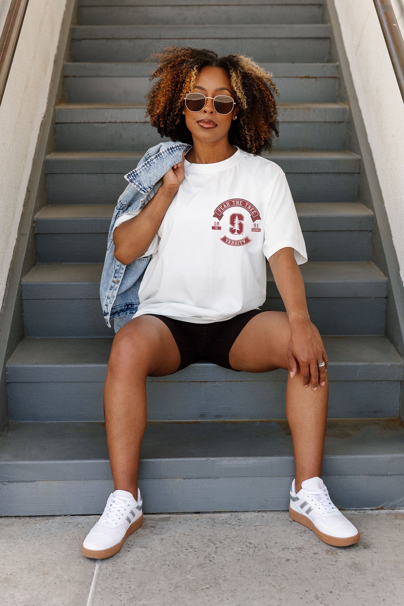 STANFORD CARDINAL OUT OF BOUNDS OVERSIZED CREWNECK TEE