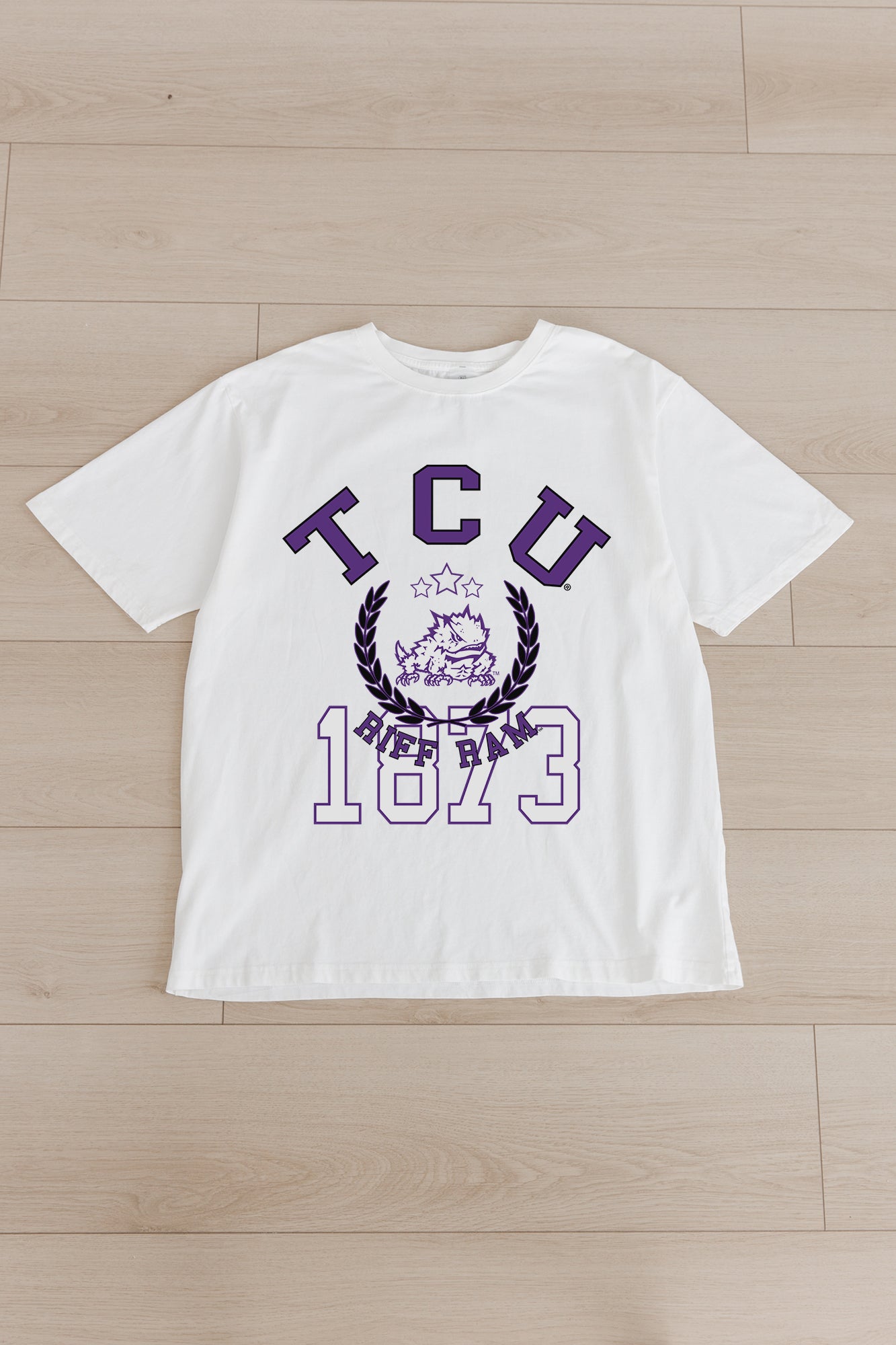 TCU HORNED FROGS GO FOR TWO OVERSIZED CREWNECK TEE BY MADI PREWETT TROUTT