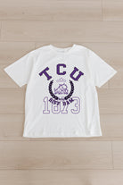 TCU HORNED FROGS GO FOR TWO OVERSIZED CREWNECK TEE BY MADI PREWETT TROUTT