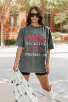 OHIO STATE BUCKEYES THROWBACK OVERSIZED CREWNECK TEE