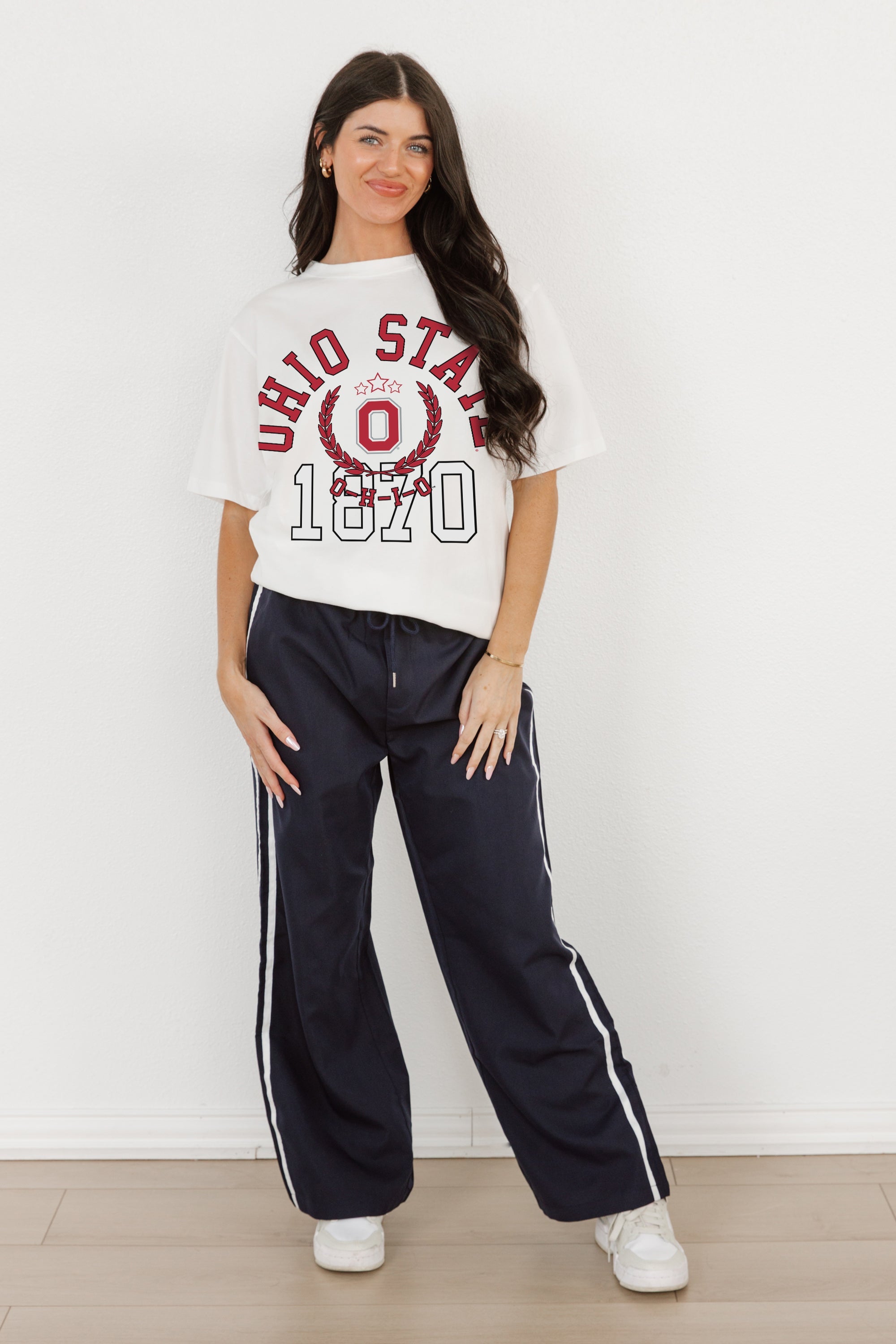 OHIO STATE BUCKEYES GO FOR TWO OVERSIZED CREWNECK TEE BY MADI PREWETT TROUTT