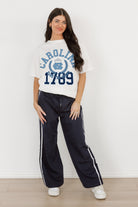 NORTH CAROLINA TAR HEELS GO FOR TWO OVERSIZED CREWNECK TEE BY MADI PREWETT TROUTT