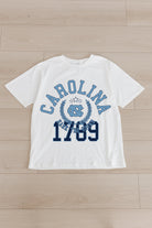 NORTH CAROLINA TAR HEELS GO FOR TWO OVERSIZED CREWNECK TEE BY MADI PREWETT TROUTT