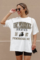 UNC AT PEMBROKE BRAVES UNITY OVERSIZED CREWNECK TEE