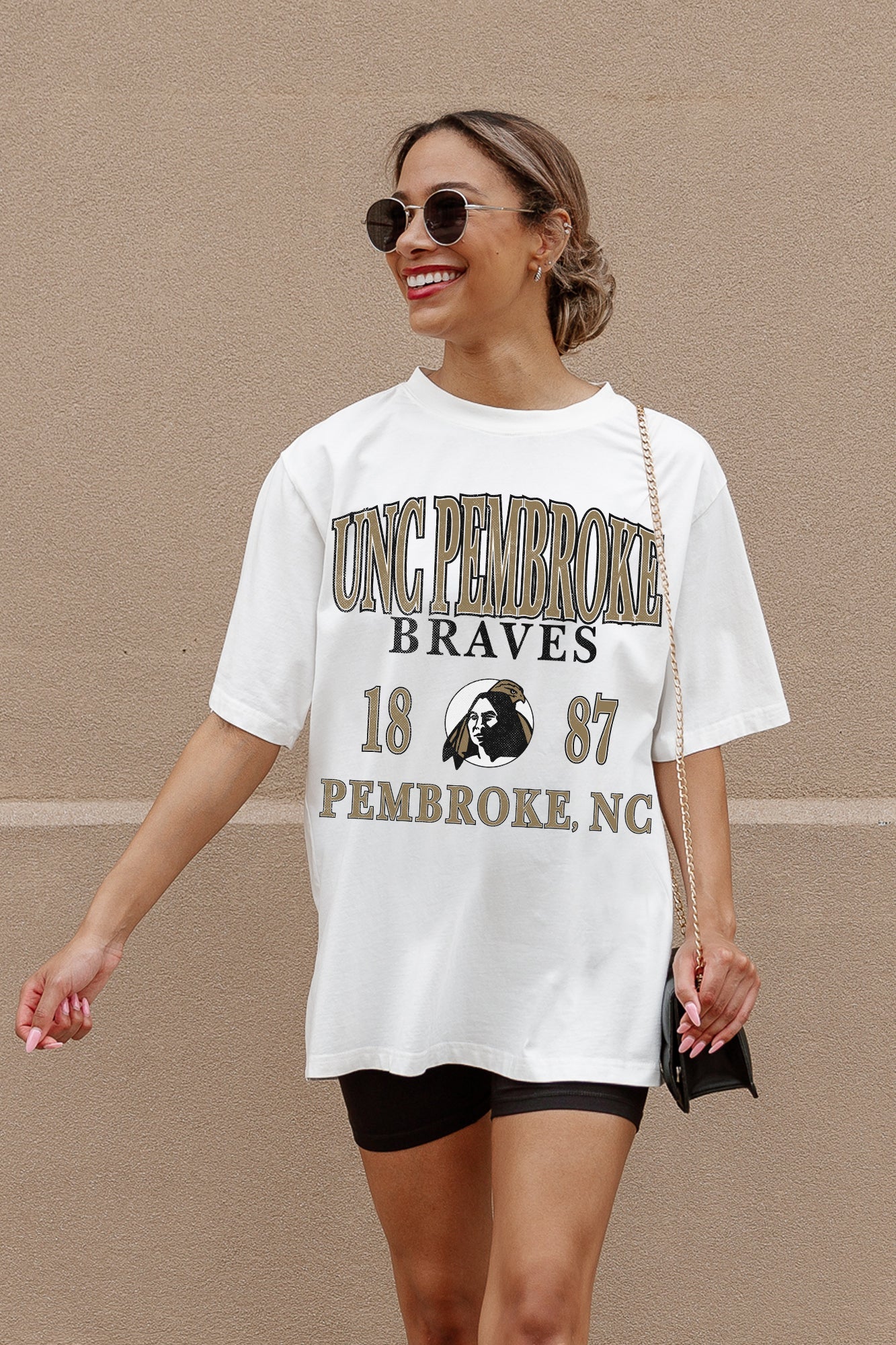 UNC AT PEMBROKE BRAVES UNITY OVERSIZED CREWNECK TEE