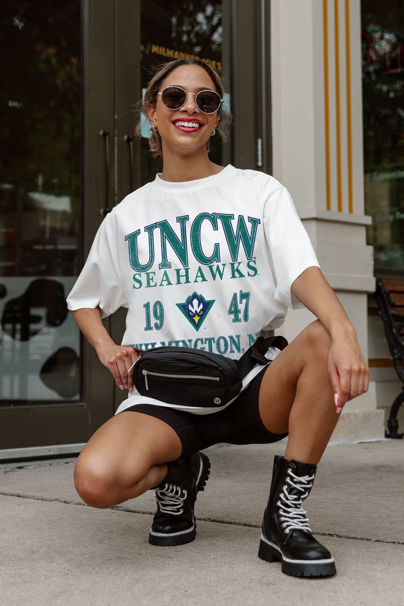 UNC WILMINGTON SEAHAWKS UNITY OVERSIZED CREWNECK TEE