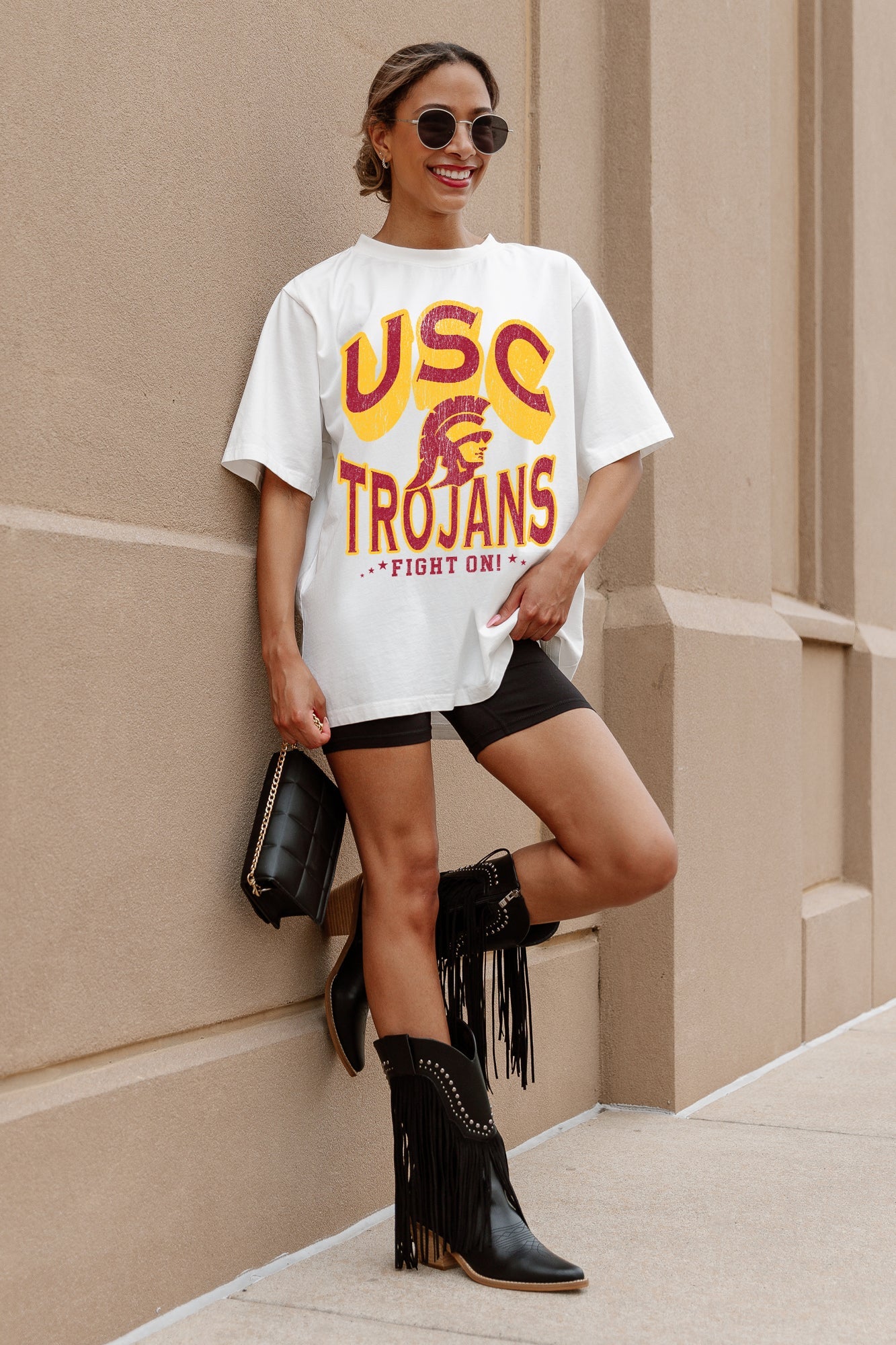 USC TROJANS SHAKEDOWN OVERSIZED CREWNECK TEE