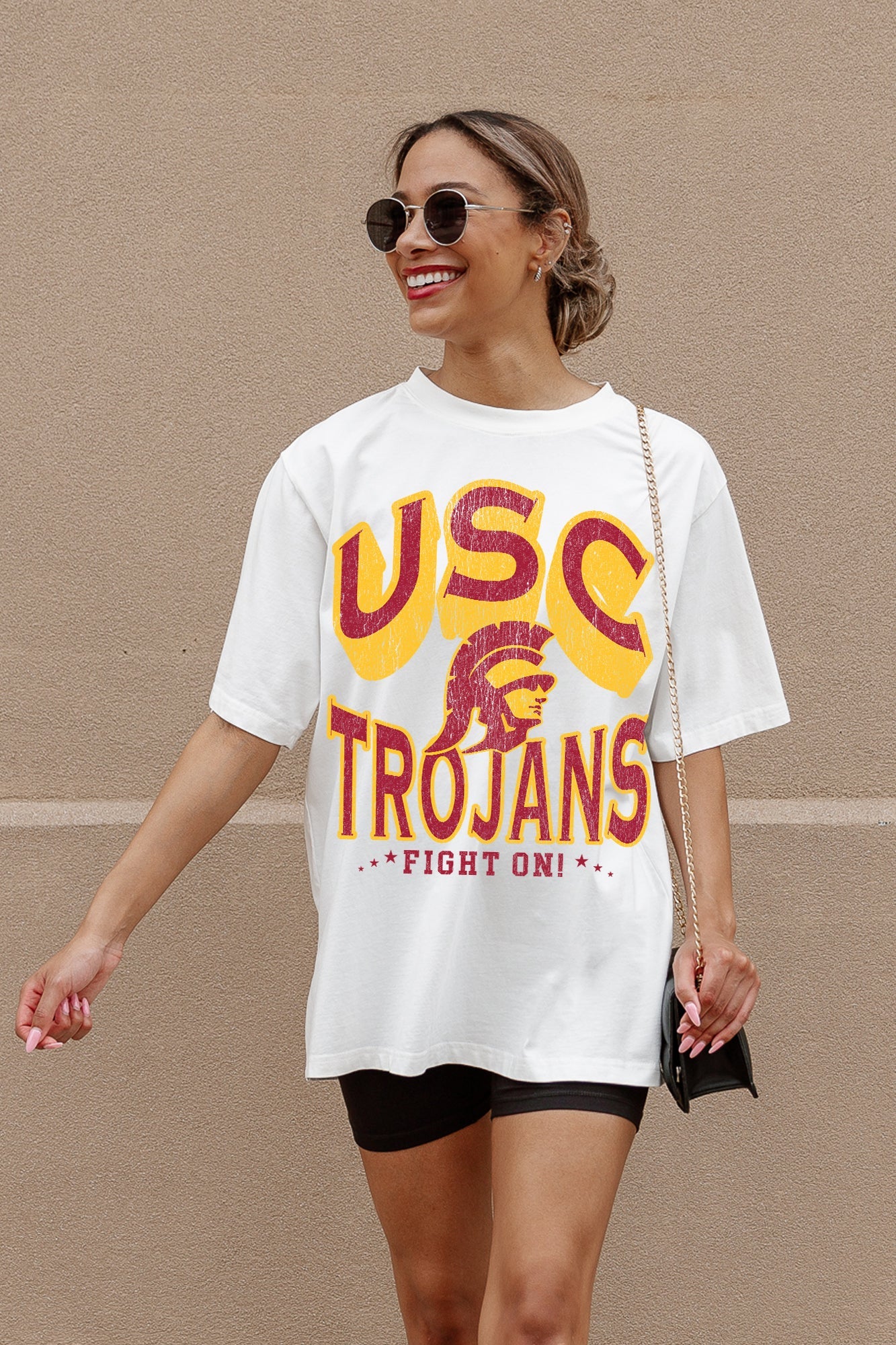 USC TROJANS SHAKEDOWN OVERSIZED CREWNECK TEE