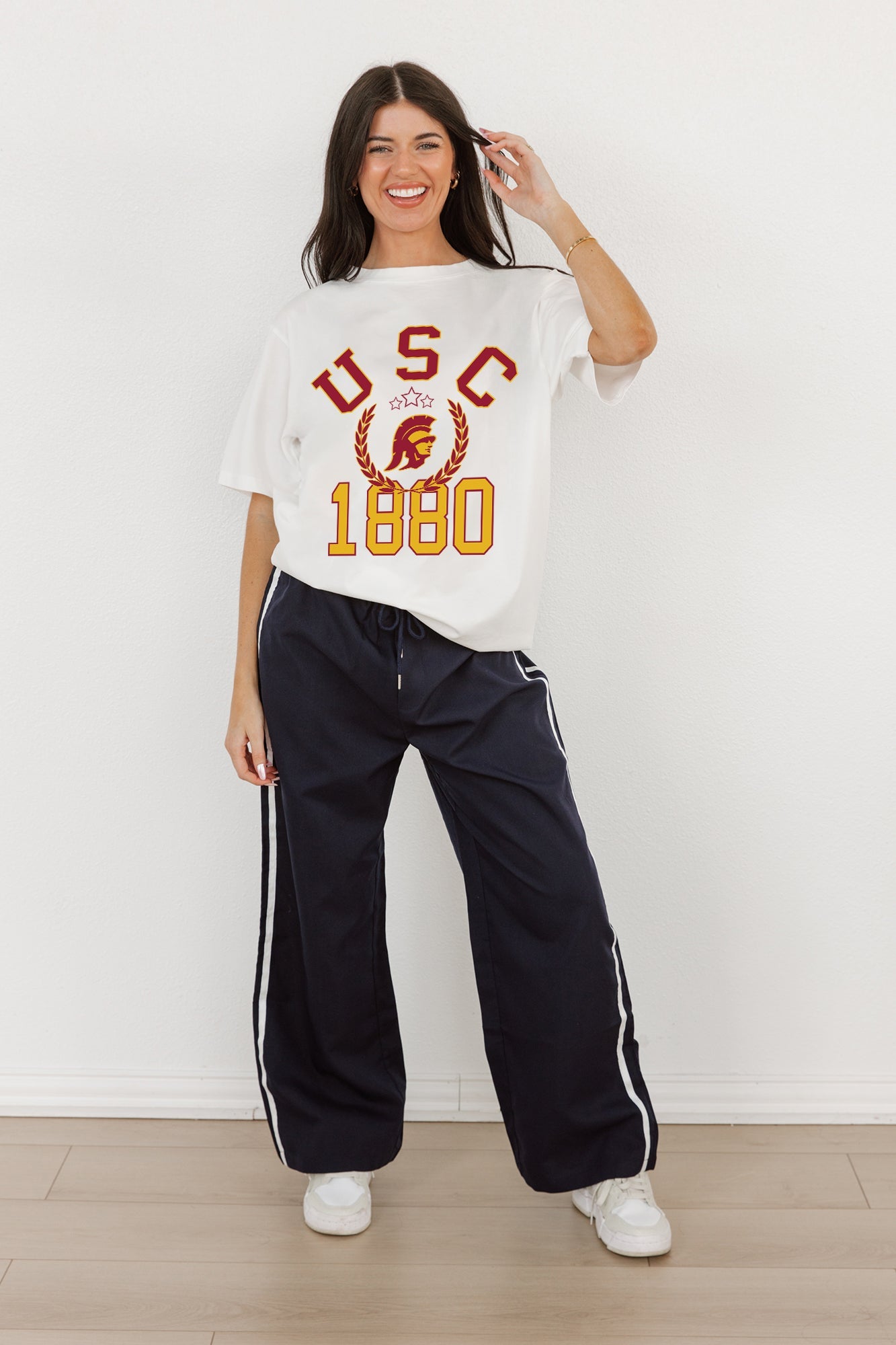 USC TROJANS GO FOR TWO OVERSIZED CREWNECK TEE BY MADI PREWETT TROUTT