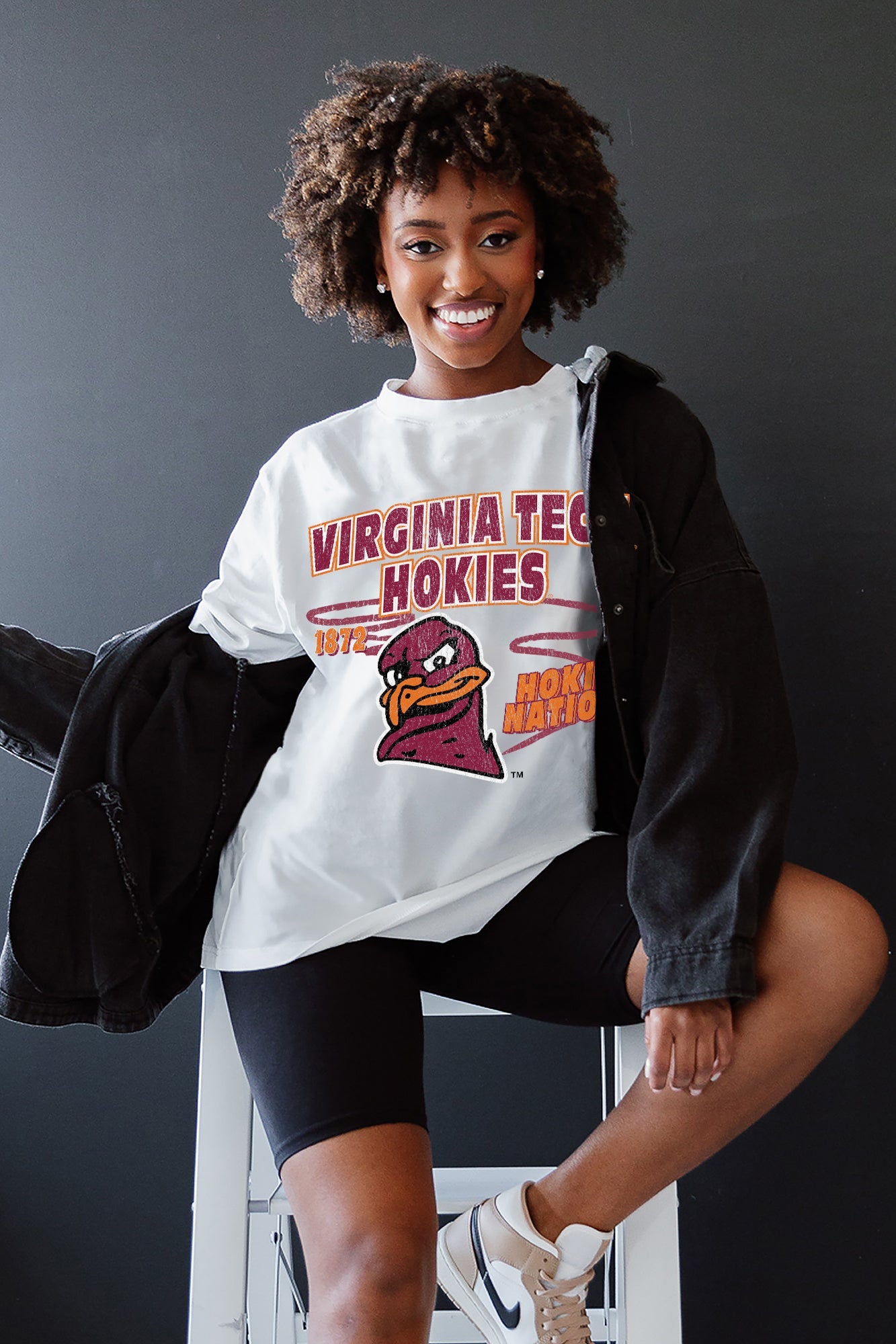 VIRGINIA TECH HOKIES IN THE LEAD OVERSIZED CREWNECK TEE