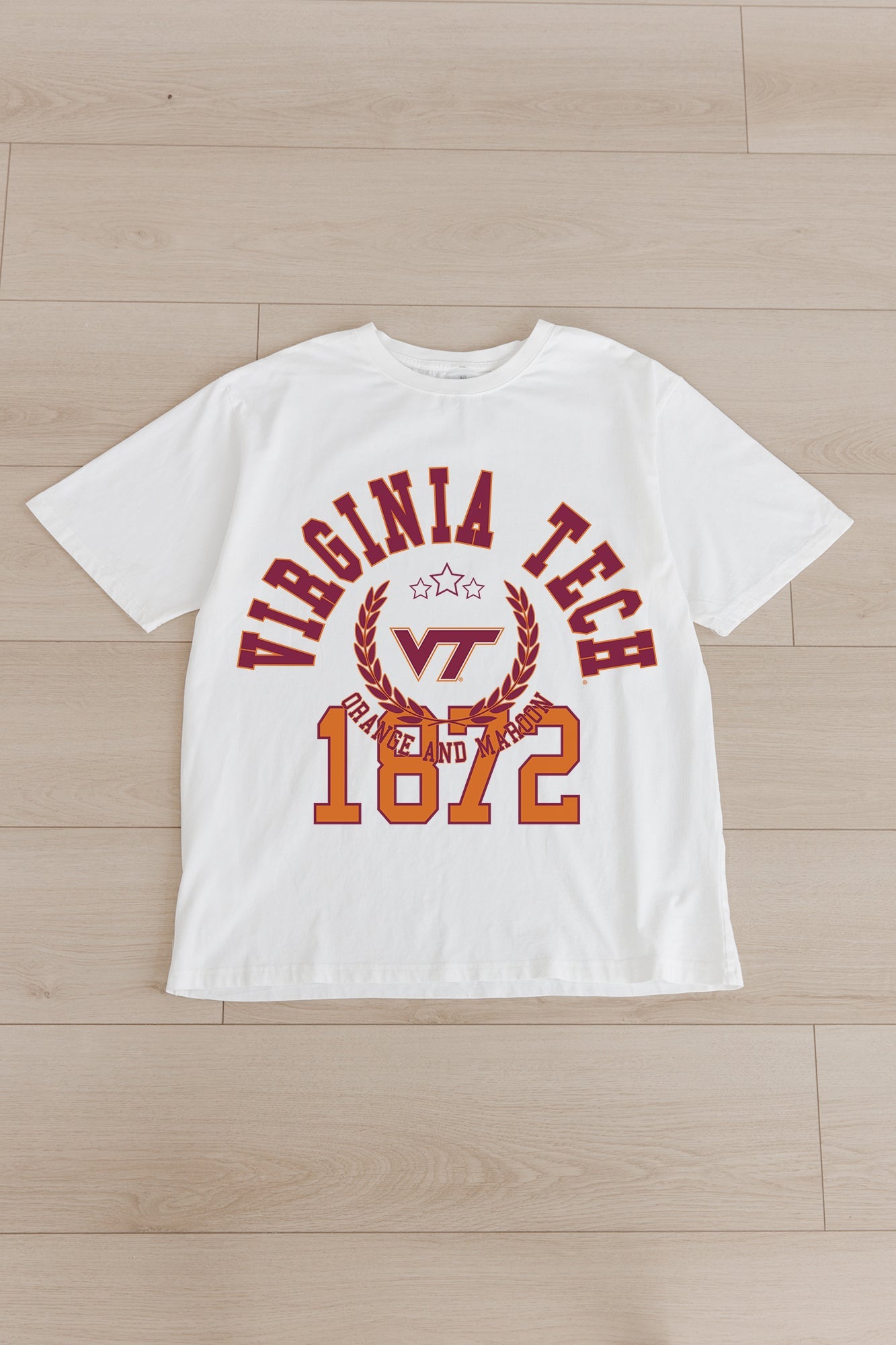 VIRGINIA TECH HOKIES GO FOR TWO OVERSIZED CREWNECK TEE BY MADI PREWETT TROUTT