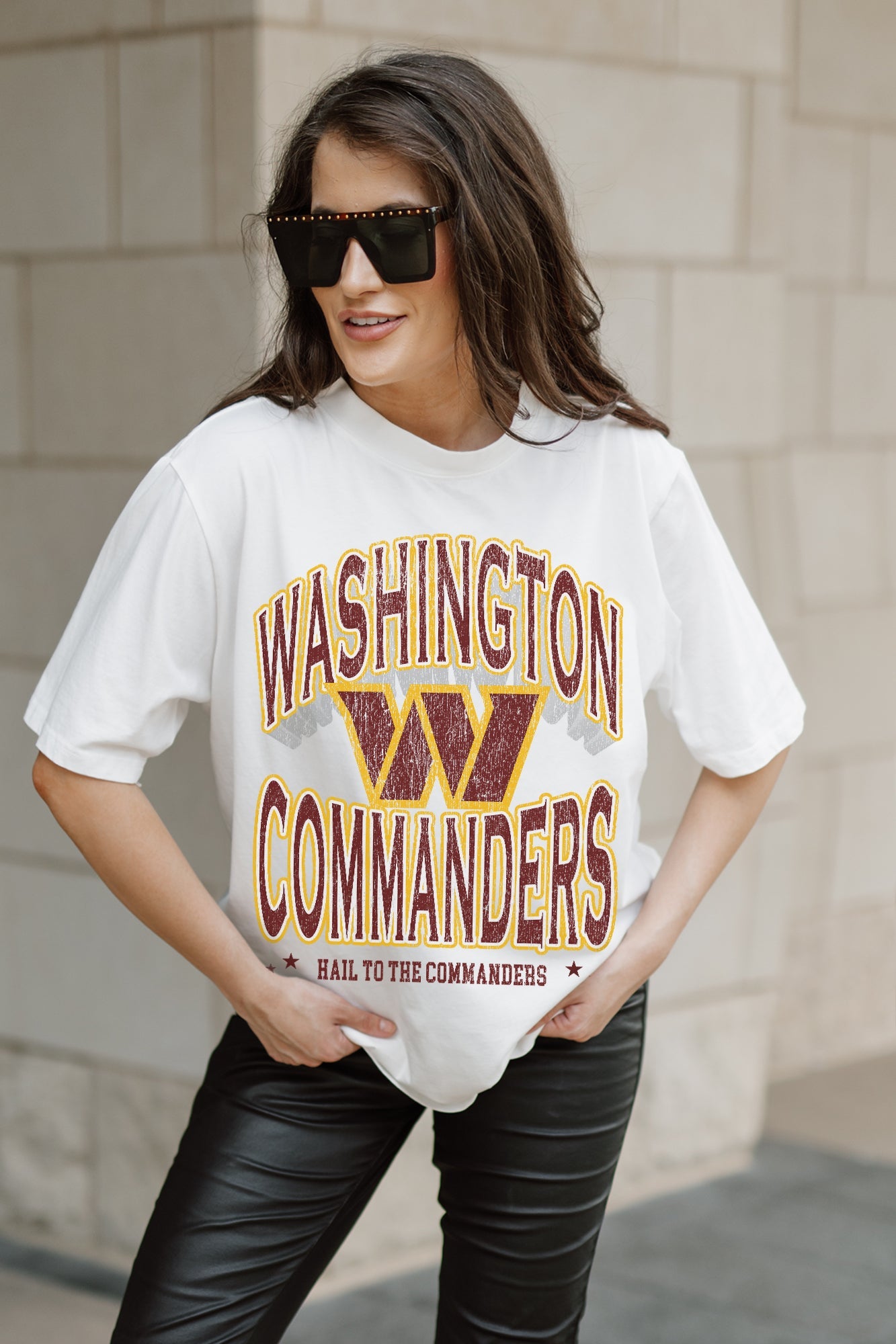 WASHINGTON COMMANDERS SHAKEDOWN OVERSIZED CREWNECK TEE