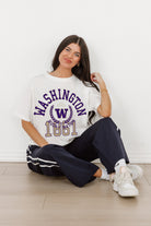 WASHINGTON HUSKIES GO FOR TWO OVERSIZED CREWNECK TEE BY MADI PREWETT TROUTT