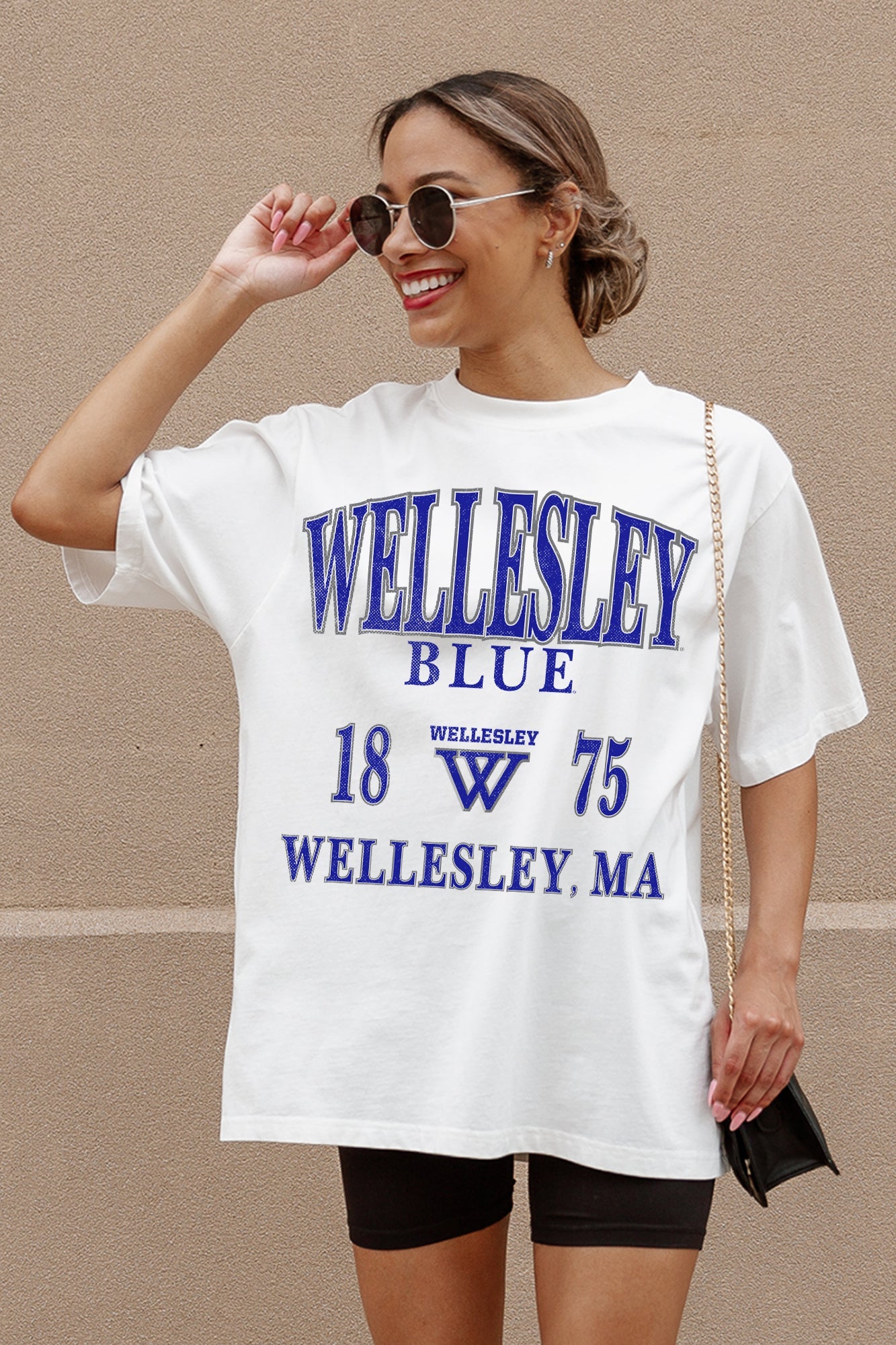 WELLESLEY BLUE UNITY OVERSIZED CREWNECK TEE