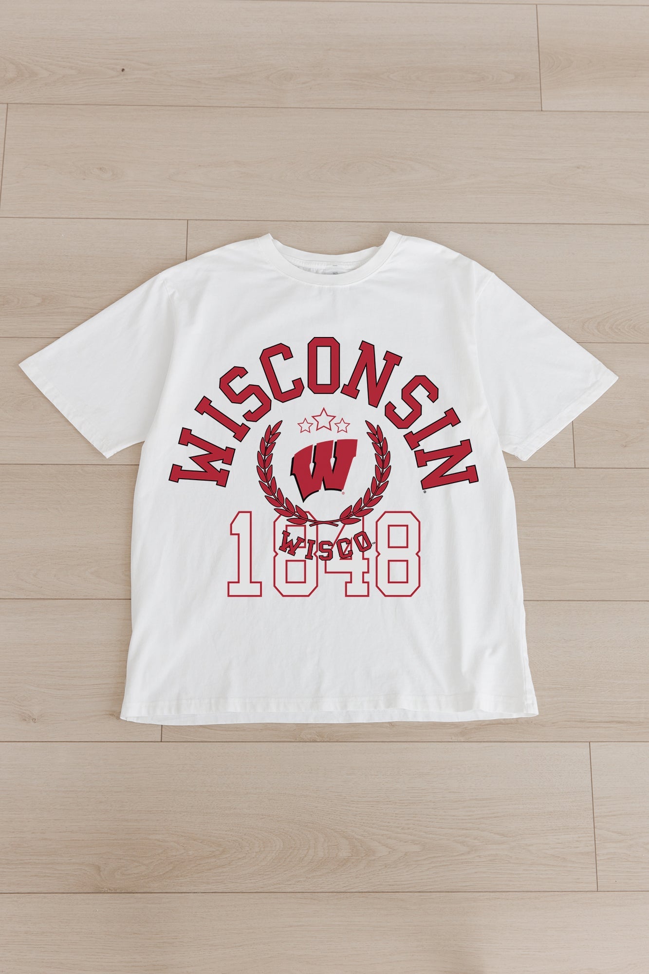 WISCONSIN BADGERS GO FOR TWO OVERSIZED CREWNECK TEE BY MADI PREWETT TROUTT