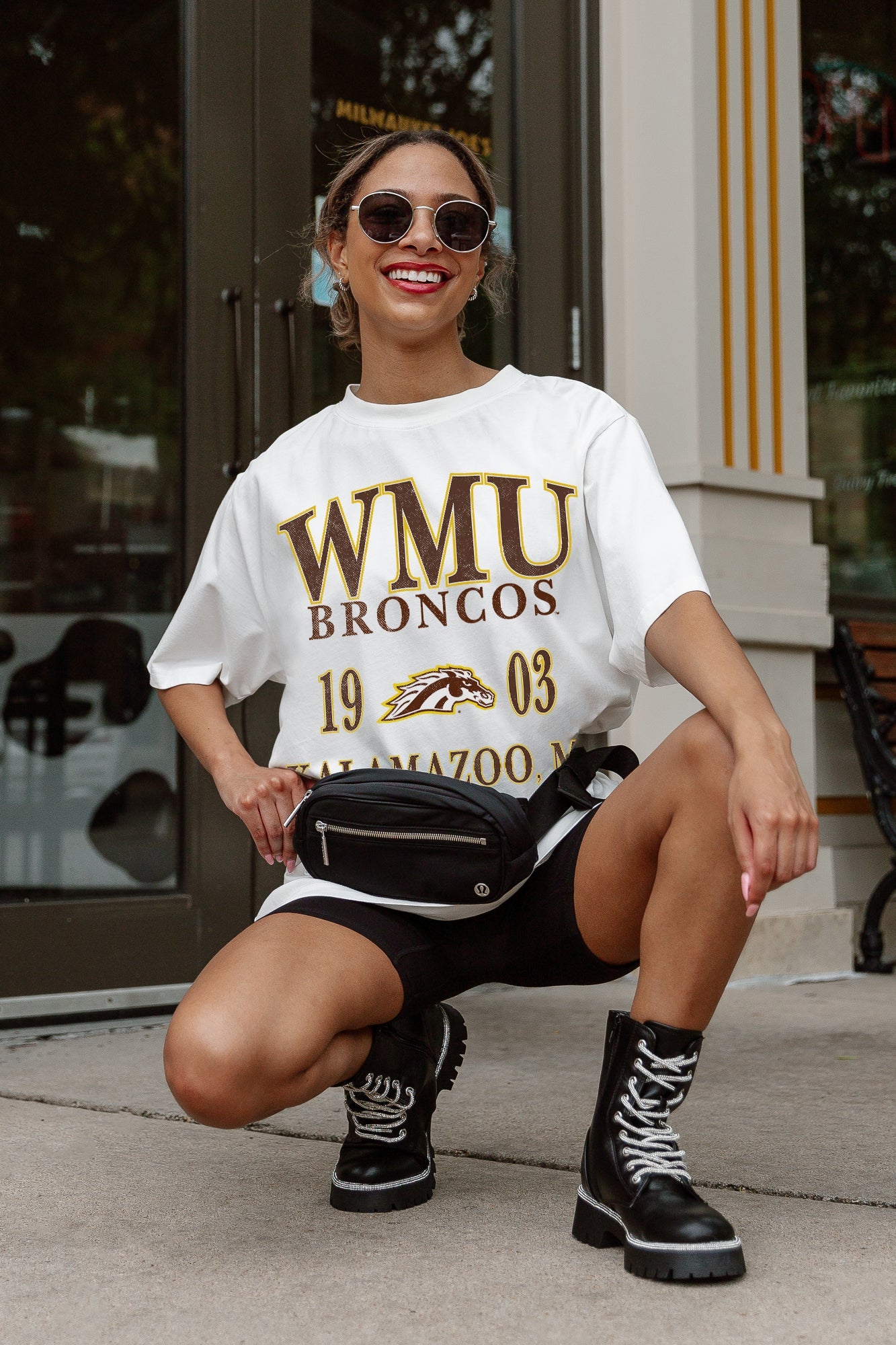 WESTERN MICHIGAN BRONCOS UNITY OVERSIZED CREWNECK TEE