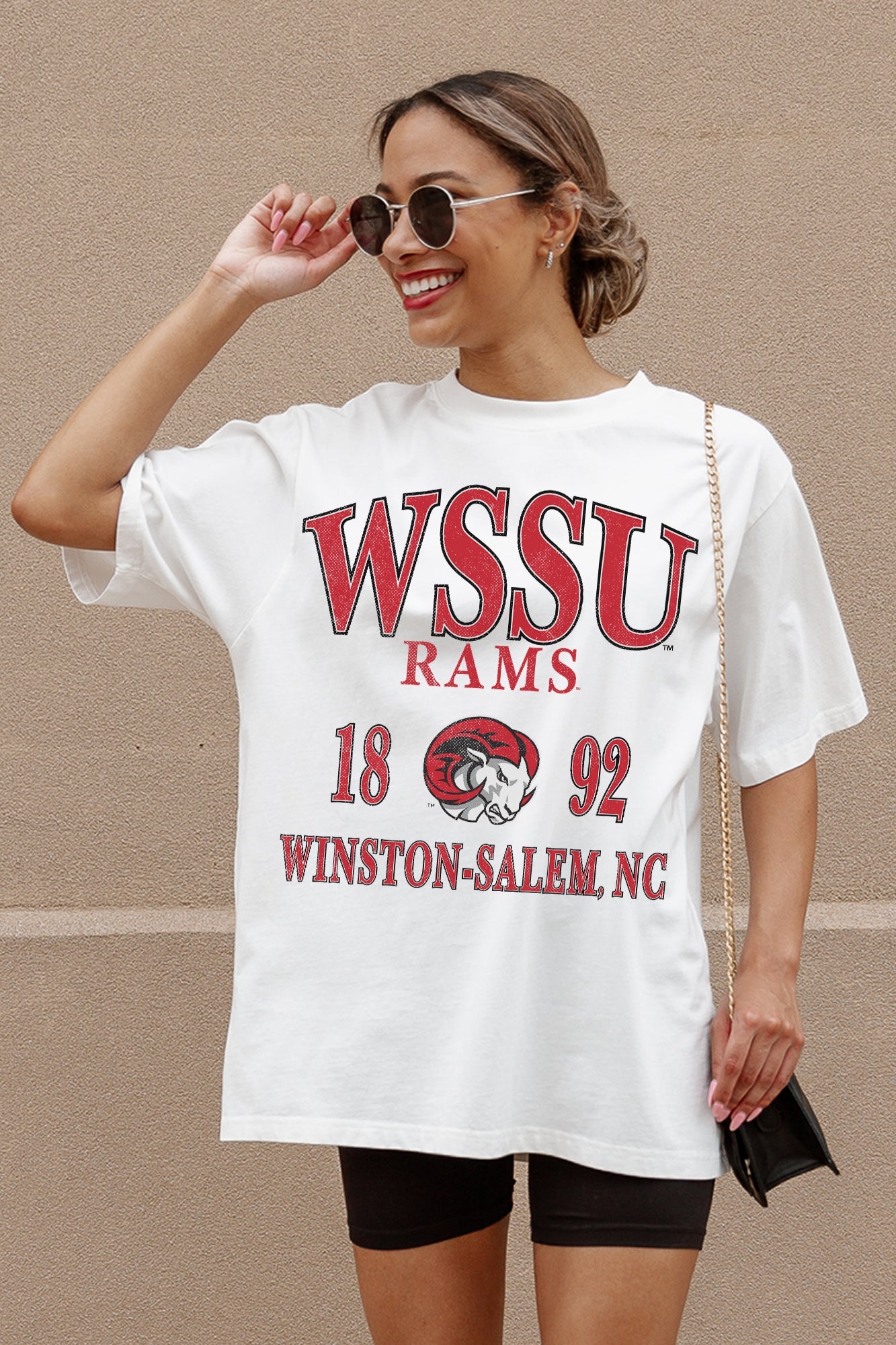 WINSTON-SALEM STATE RAMS UNITY OVERSIZED CREWNECK TEE