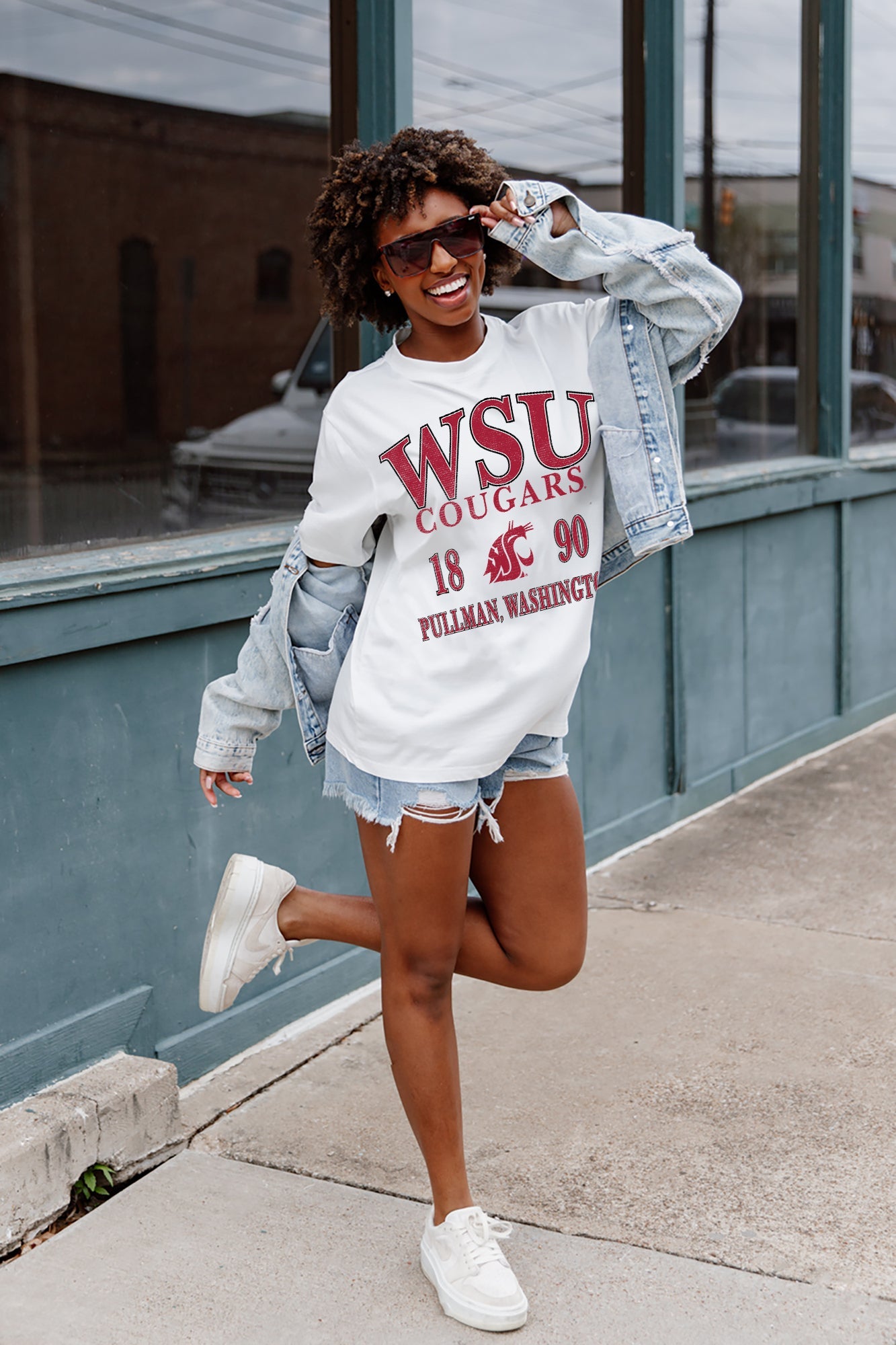 WASHINGTON STATE COUGARS UNITY OVERSIZED CREWNECK TEE