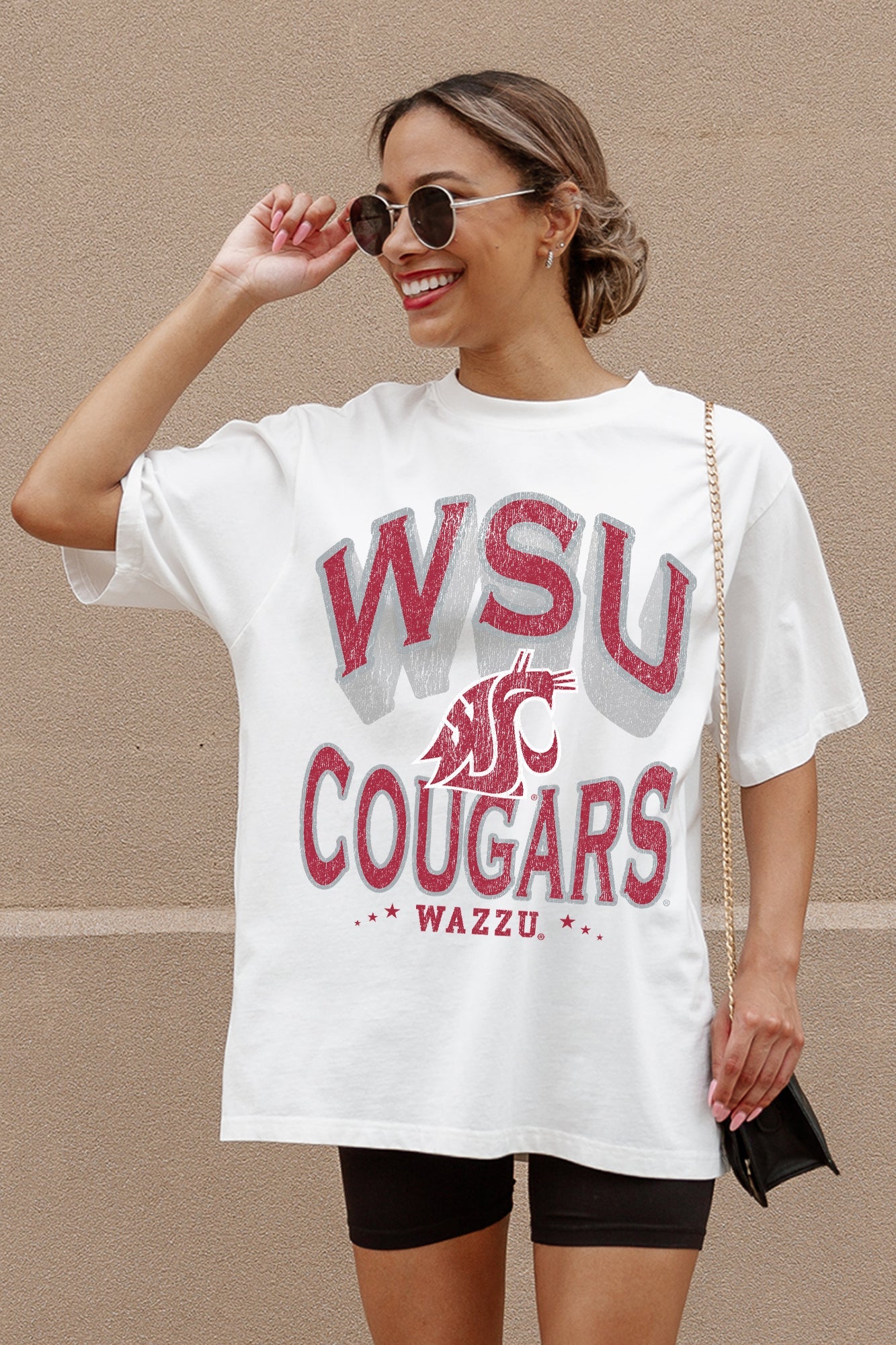 WASHINGTON STATE COUGARS SHAKEDOWN OVERSIZED CREWNECK TEE