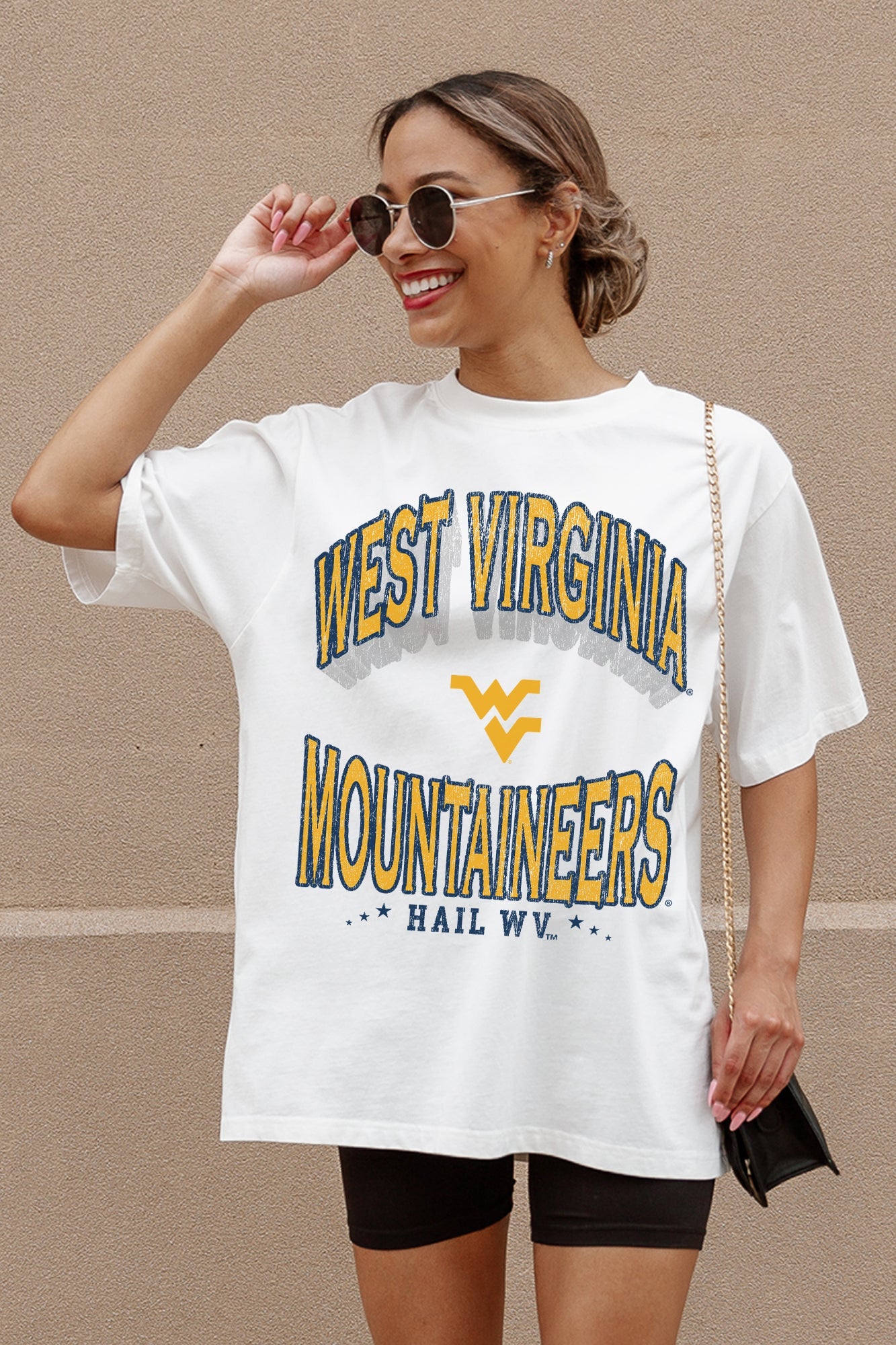 WEST VIRGINIA MOUNTAINEERS SHAKEDOWN OVERSIZED CREWNECK TEE