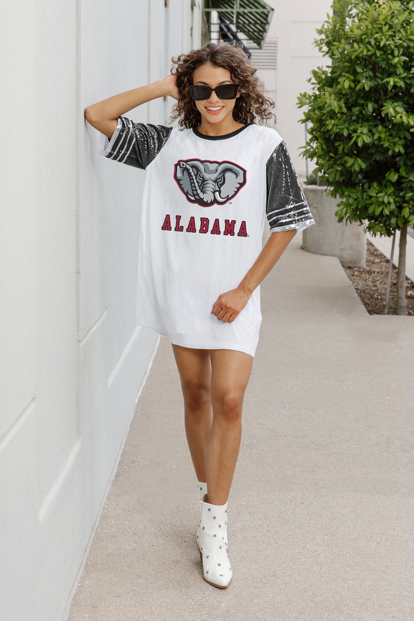 ALABAMA CRIMSON TIDE BLING IT FULL SEQUIN JERSEY DRESS