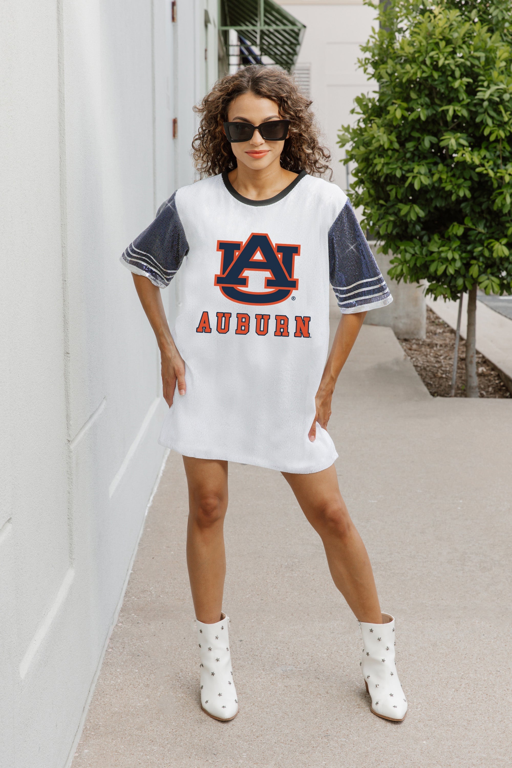 AUBURN TIGERS BLING IT FULL SEQUIN JERSEY DRESS