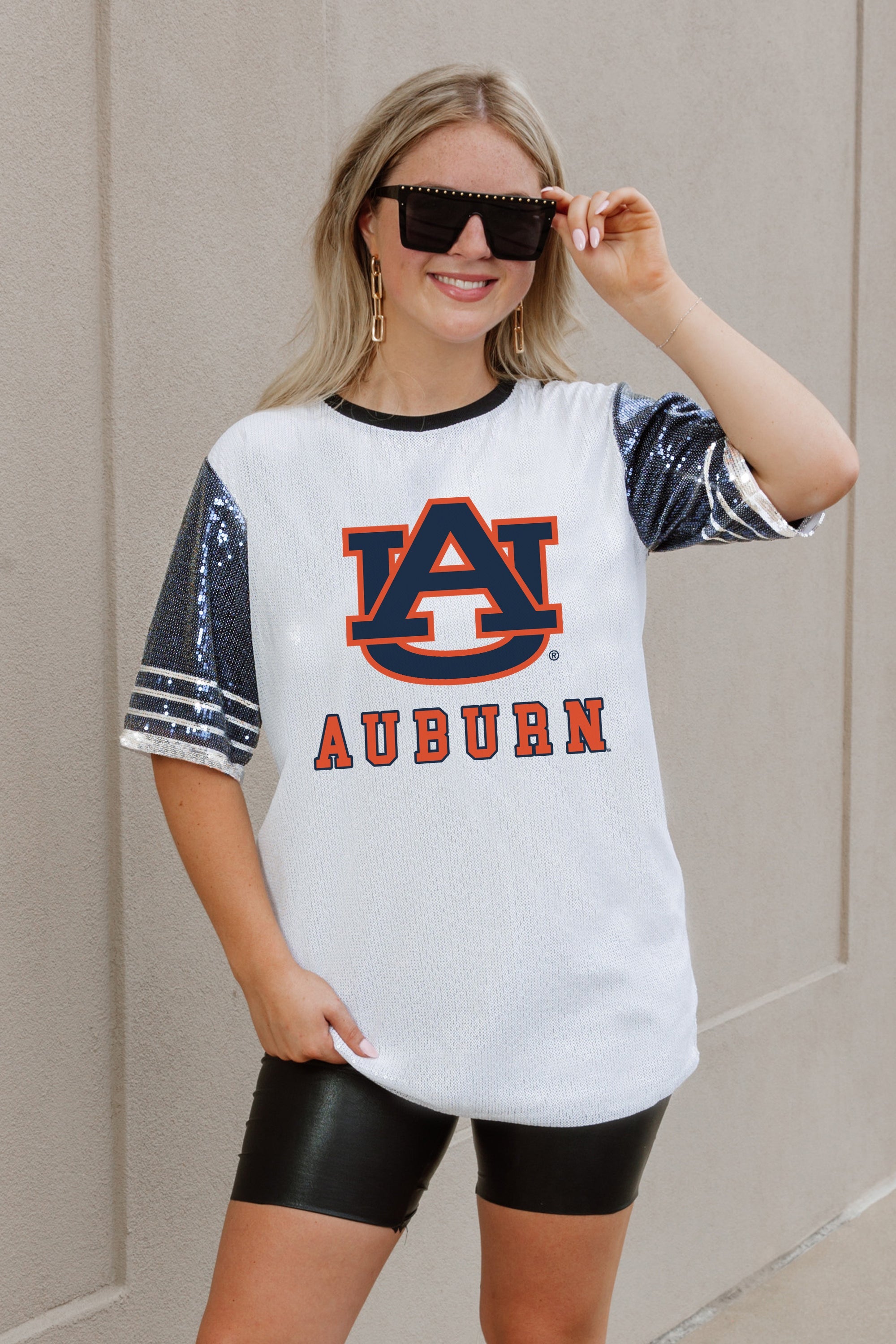 AUBURN TIGERS BLING IT FULL SEQUIN JERSEY DRESS