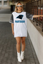 CAROLINA PANTHERS BLING IT FULL SEQUIN JERSEY DRESS