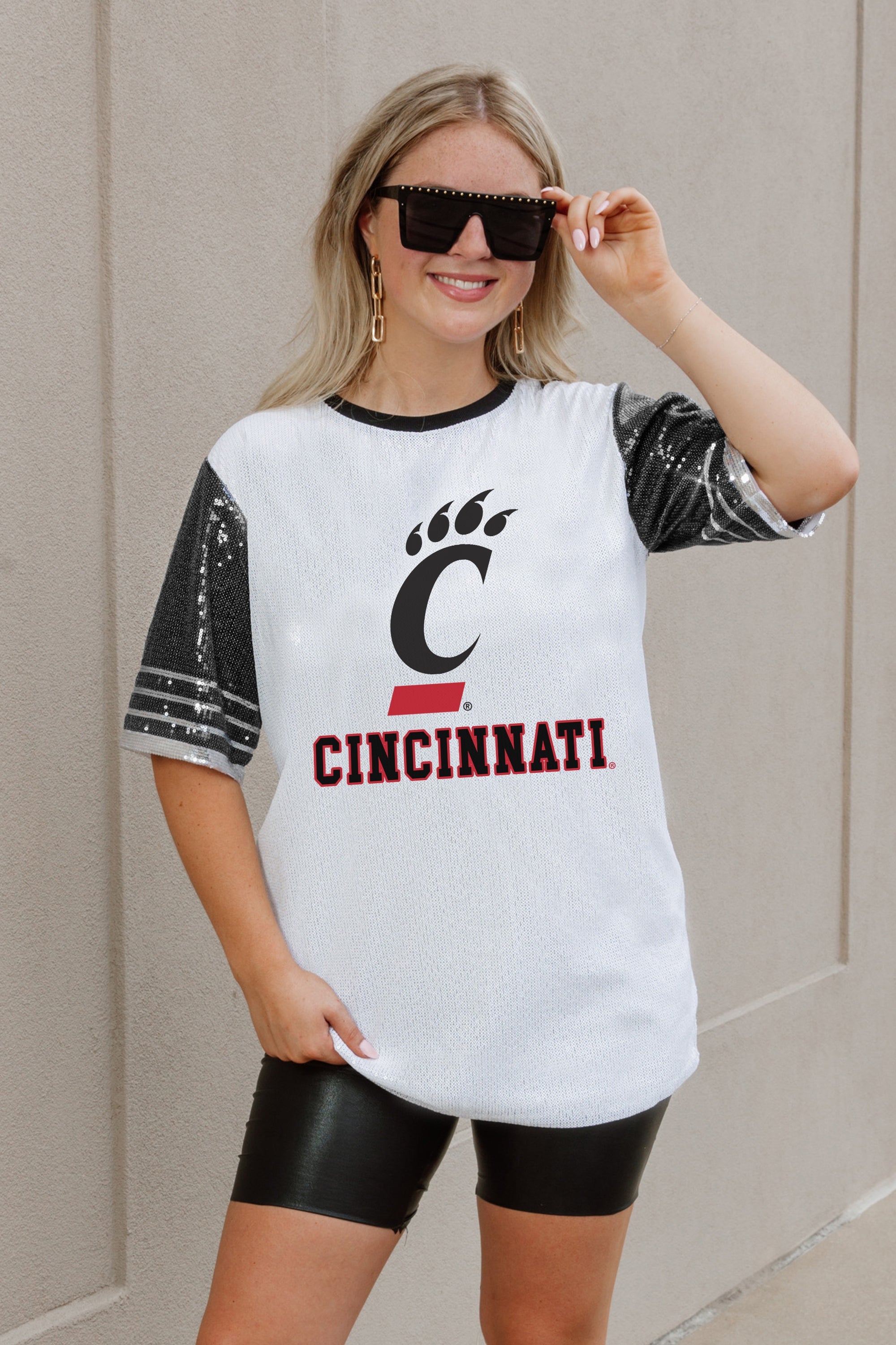 CINCINNATI BEARCATS BLING IT FULL SEQUIN JERSEY DRESS