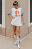 CLEMSON TIGERS BLING IT FULL SEQUIN JERSEY DRESS