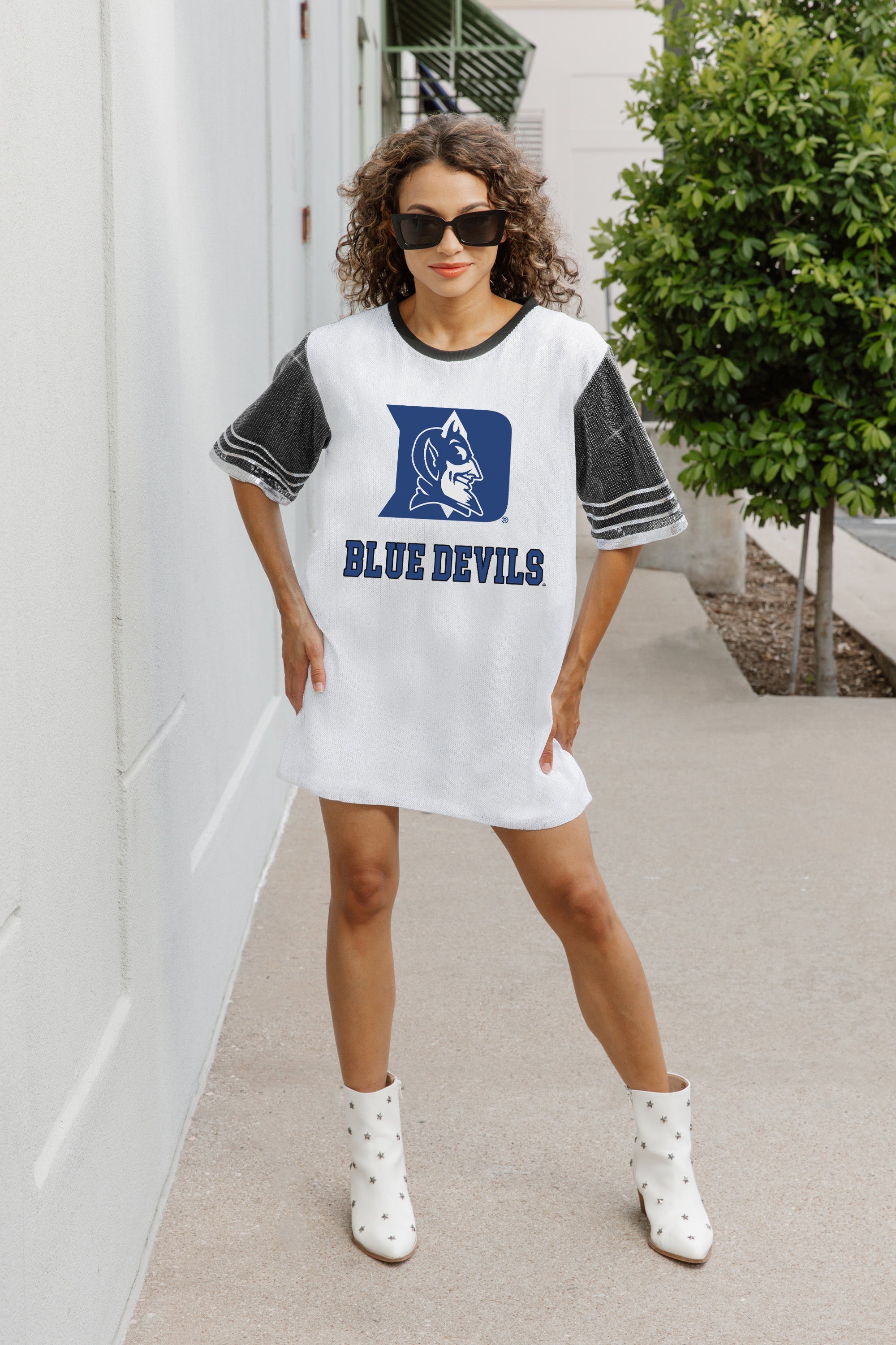 DUKE BLUE DEVILS BLING IT FULL SEQUIN JERSEY DRESS