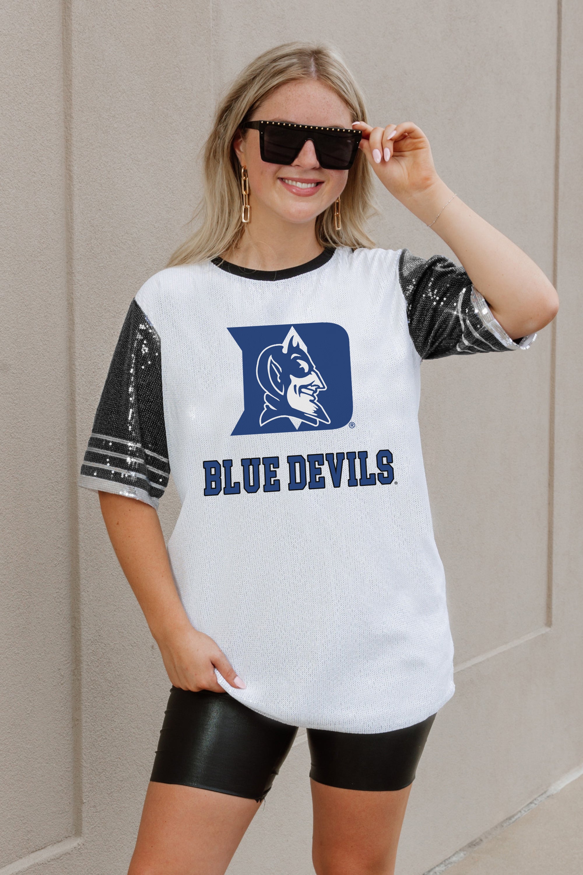 DUKE BLUE DEVILS BLING IT FULL SEQUIN JERSEY DRESS