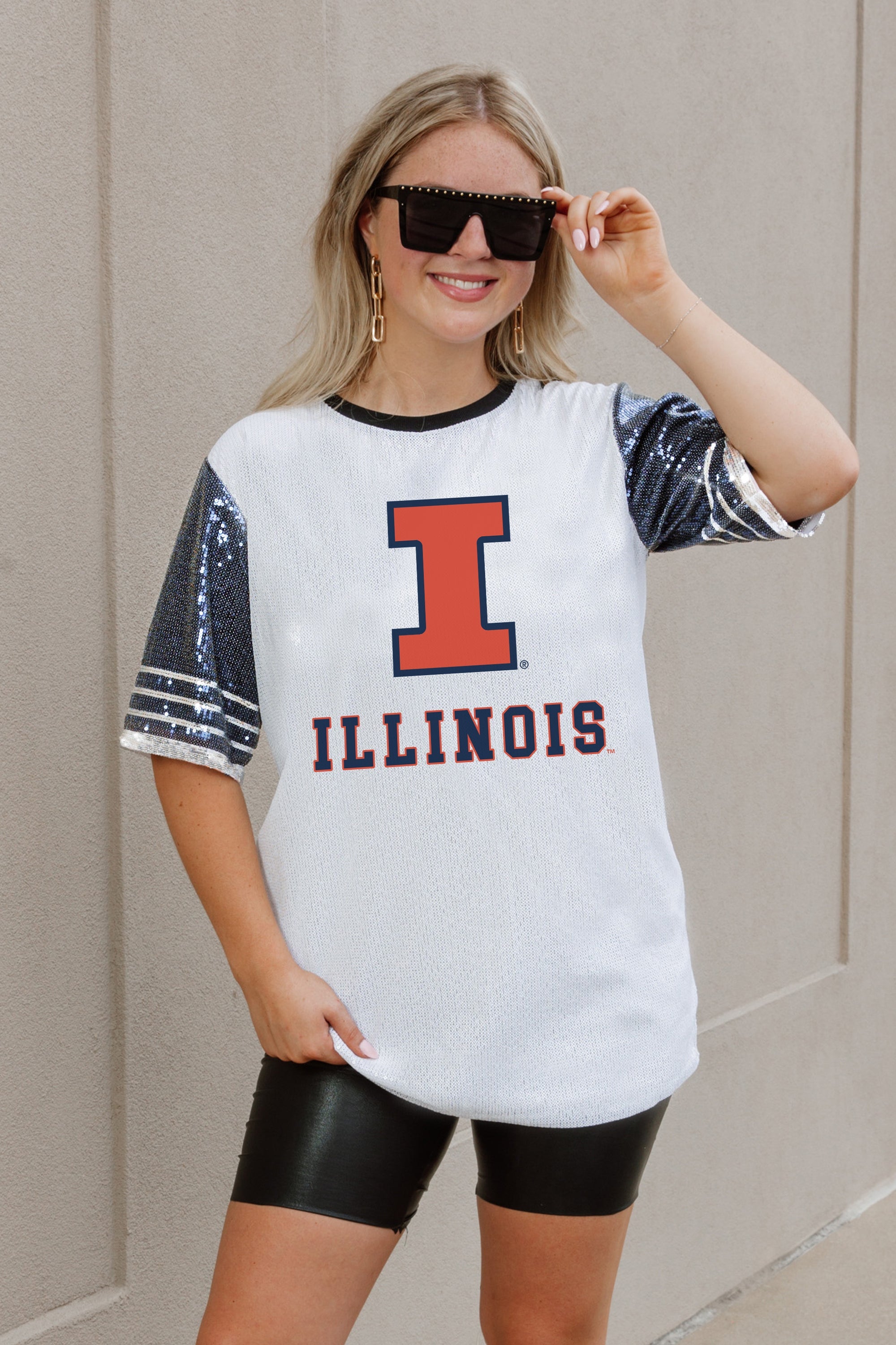 ILLINOIS FIGHTING ILLINI BLING IT FULL SEQUIN JERSEY DRESS