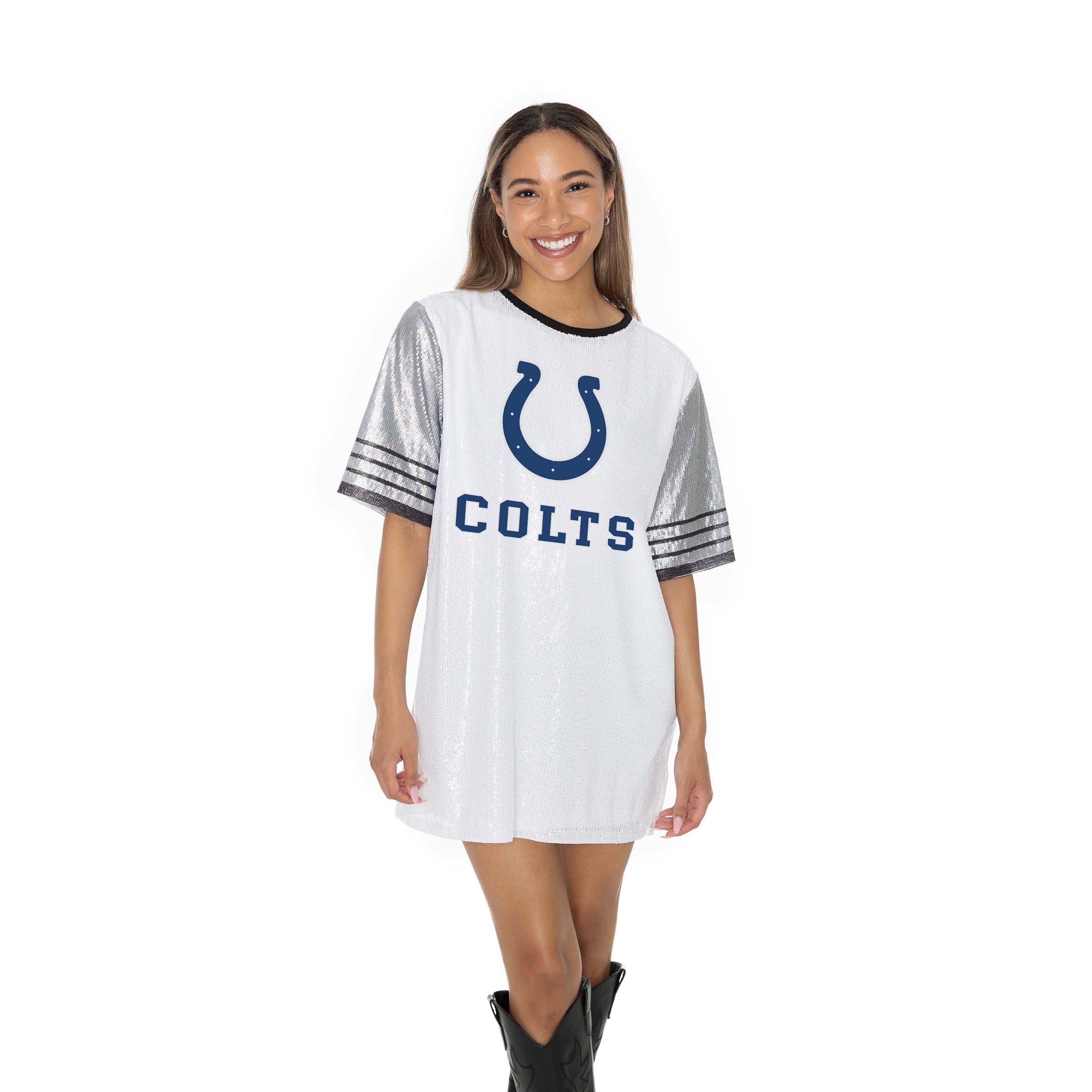 INDIANAPOLIS COLTS BLING IT FULL SEQUIN JERSEY DRESS